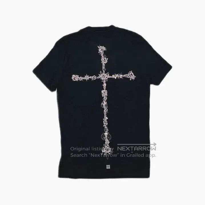 Givenchy Givenchy Cross Rhinestone Design Short Sleeve T-Shirt. Size US XS / EU 42 / 0 - 3 Thumbnail