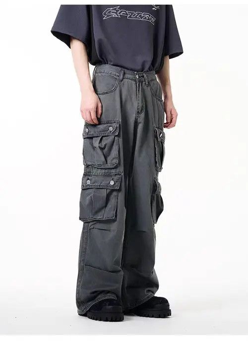 VIBE Retro High Street Hip Hop Wide Leg Loose Casual Pants Size US 28 / EU 44 - 7 Thumbnail