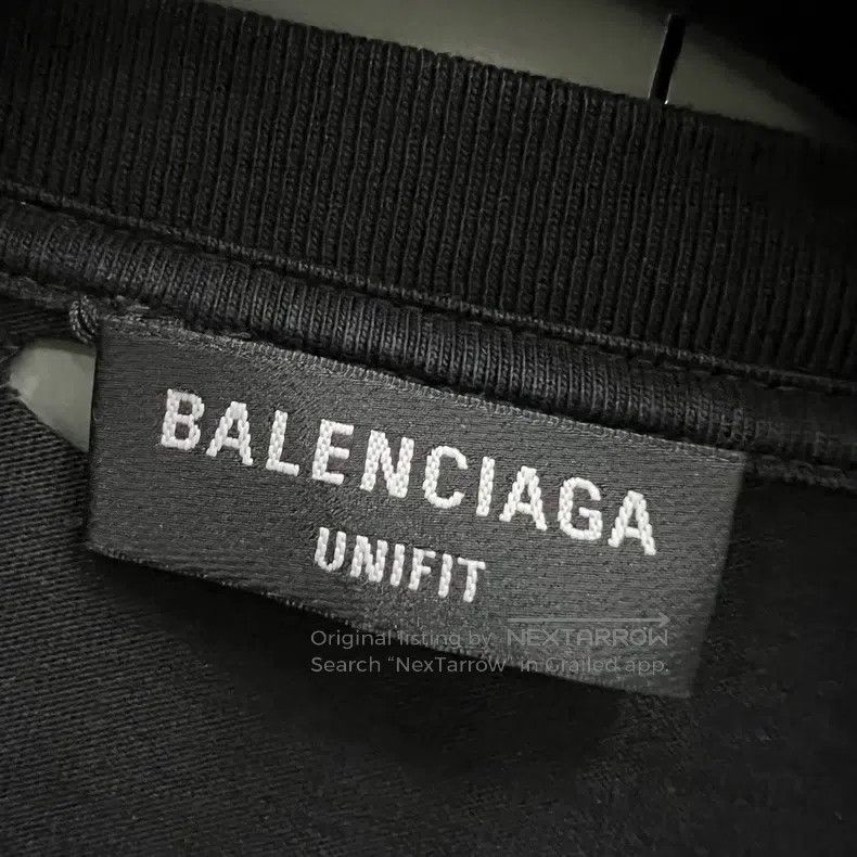 Balenciaga Balenciaga Black large destroyed logo short sleeve Size US M / EU 48-50 / 2 - 3 Thumbnail