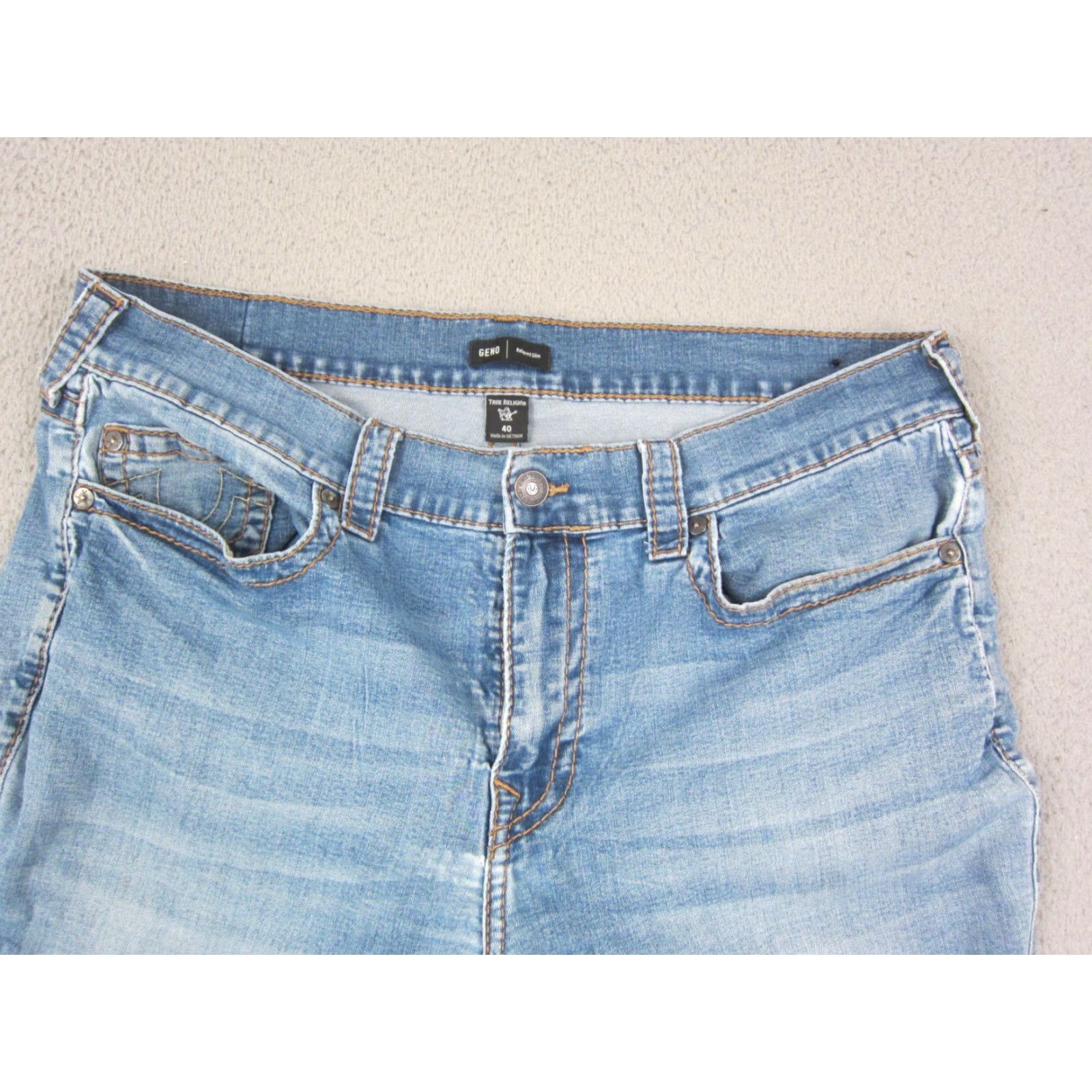 True Religion True Religion Geno Jeans Mens 40x33 Denim Straight Relaxed W 40 L 33 Blue 90s Vintage? Size US 40 / EU 56 - 4 Thumbnail
