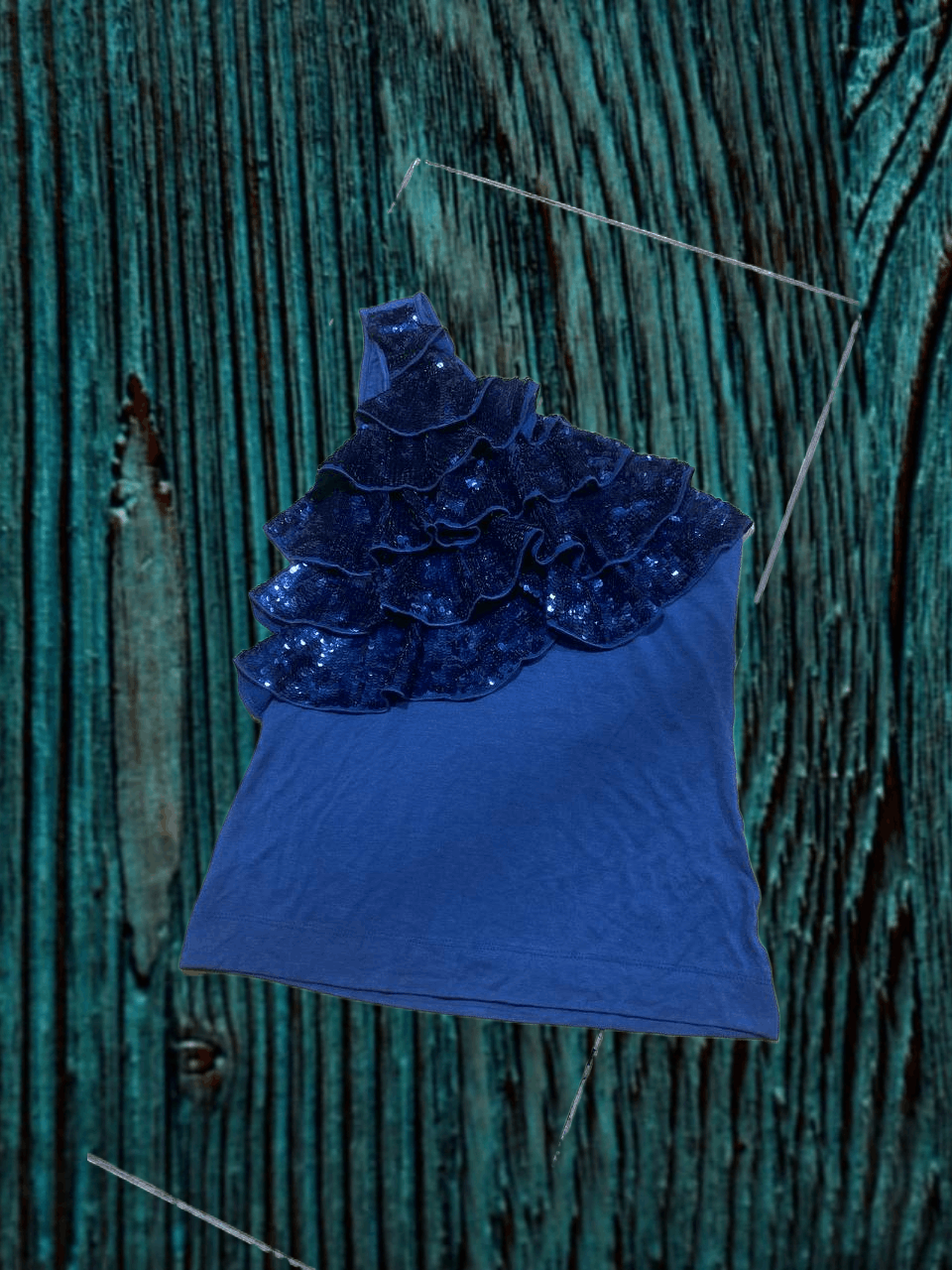 Miss Sixty Miss Sixty vintage one shoulder top Sequin ruffle designer Size M / US 6-8 / IT 42-44 - 1 Thumbnail