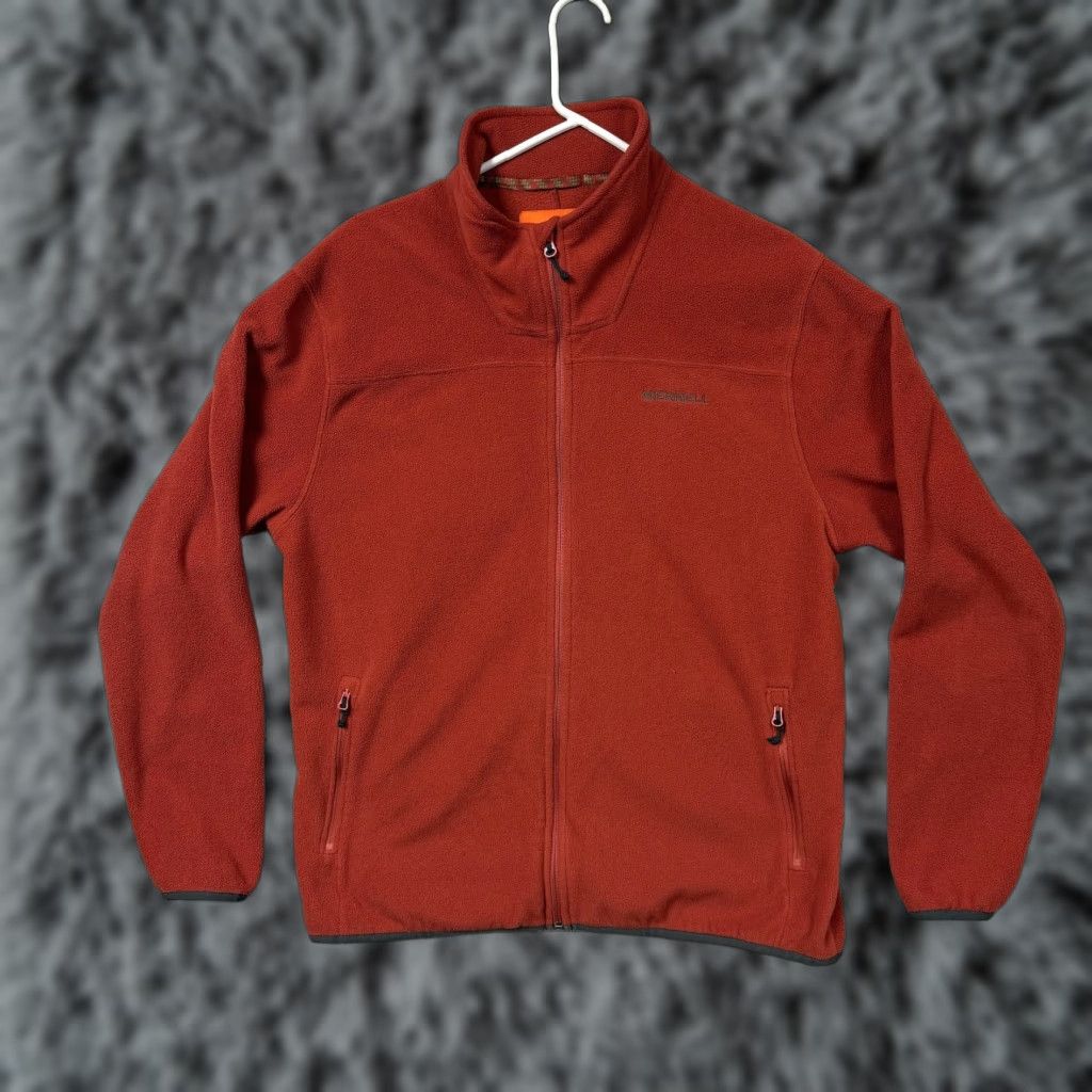 Merrell Merrell Fleece Jacket Mens XL Orange Full Zip Thermal Hiking Outdoor Gorpcore Size US XL / EU 56 / 4 - 1 Thumbnail