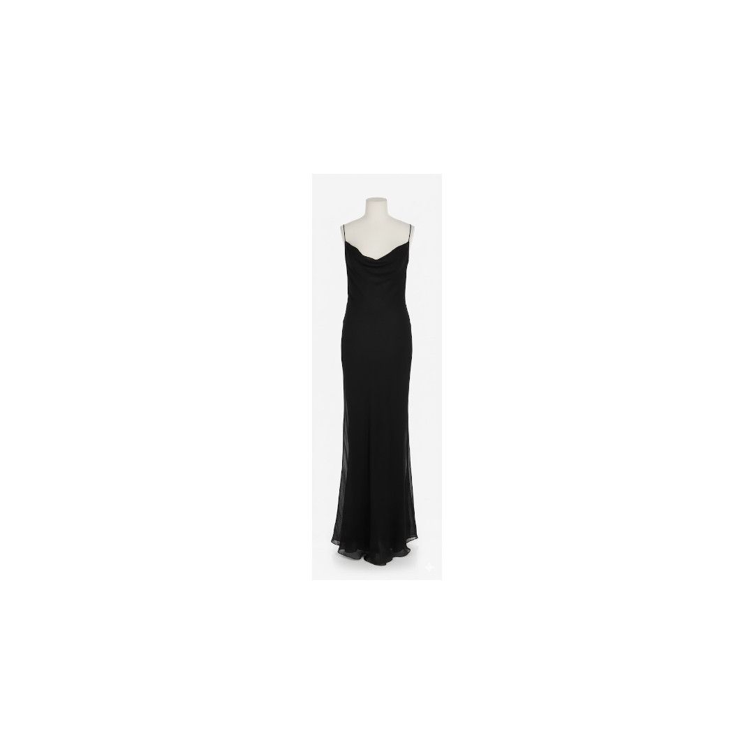 Saint Laurent Paris oc11z1125 Robe Mousseline Legere De Soie Dress in Noir Size XS / US 0-2 / IT 36-38 - 1 Preview