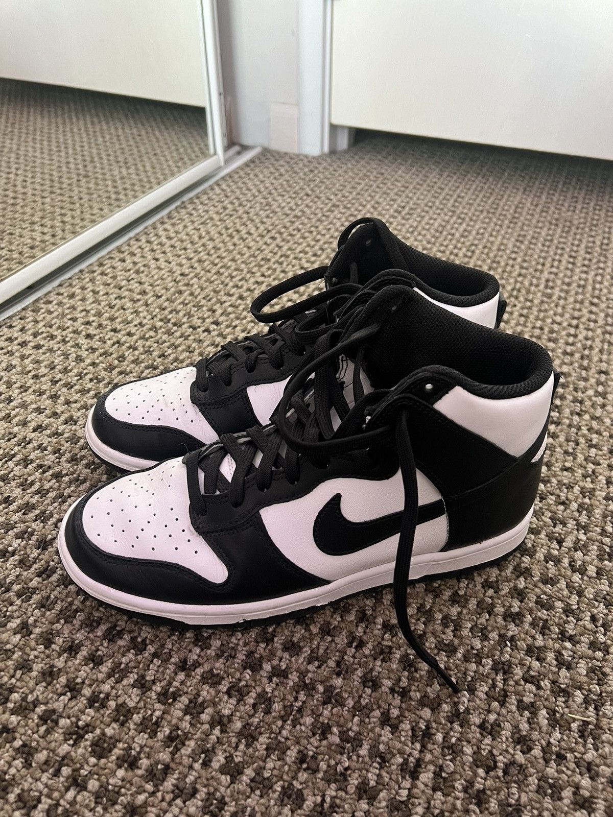 image of Nike High Top Panda Shoes in Black, Men's (Size 8)