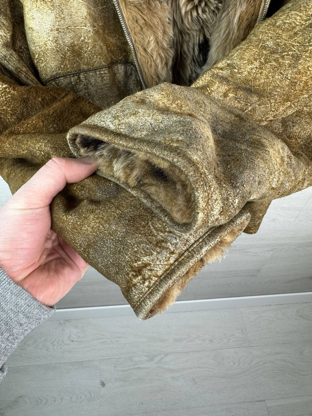 Camel Camel Shearling Jacket Vintage Brown Sheepskin Fur Lined Size US XXL / EU 58 / 5 - 6 Thumbnail