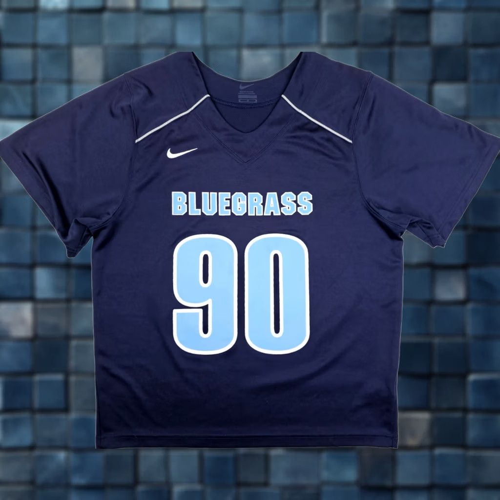Nike VINTAGE Nike Bluegrass #90 Navy Blue Football Jersey Men M Dri-Fit Athletic Game V-Neck 90s Size US M / EU 48-50 / 2 - 1 Thumbnail