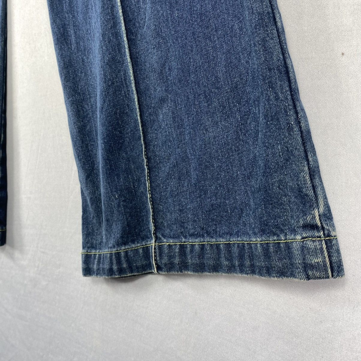 Japanese Brand Vntage 90s ET BOITE Blue Way Denim Bootcut Bell Buttom Jeans Size 27" / US 4 / IT 40 - 8 Thumbnail
