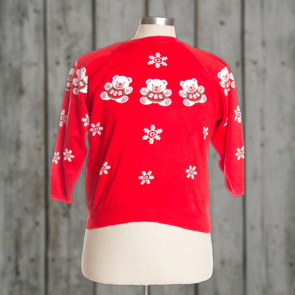 Vintage VINTAGE Spumoni Sweatshirt Red Christmas Bears Adult Large XS? Size S / US 4 / IT 40 - 1 Preview