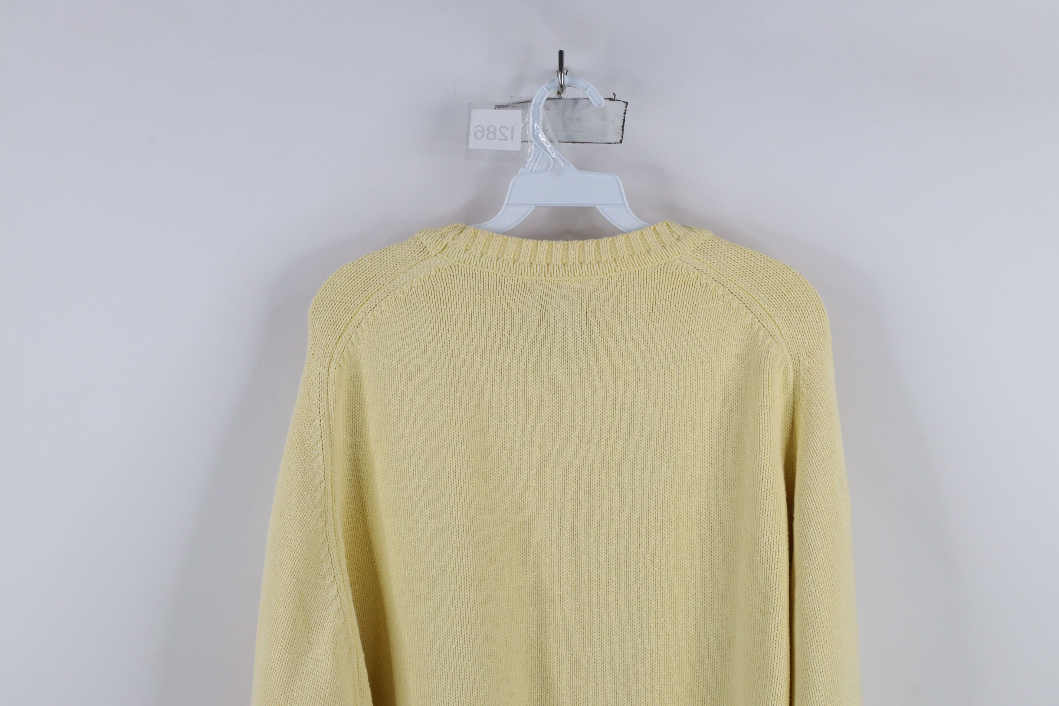 Lands' End × Vintage Vintage 90s Lands End Blank Cotton Knit Crewneck Sweater USA Size US L / EU 52-54 / 3 - 10 Thumbnail