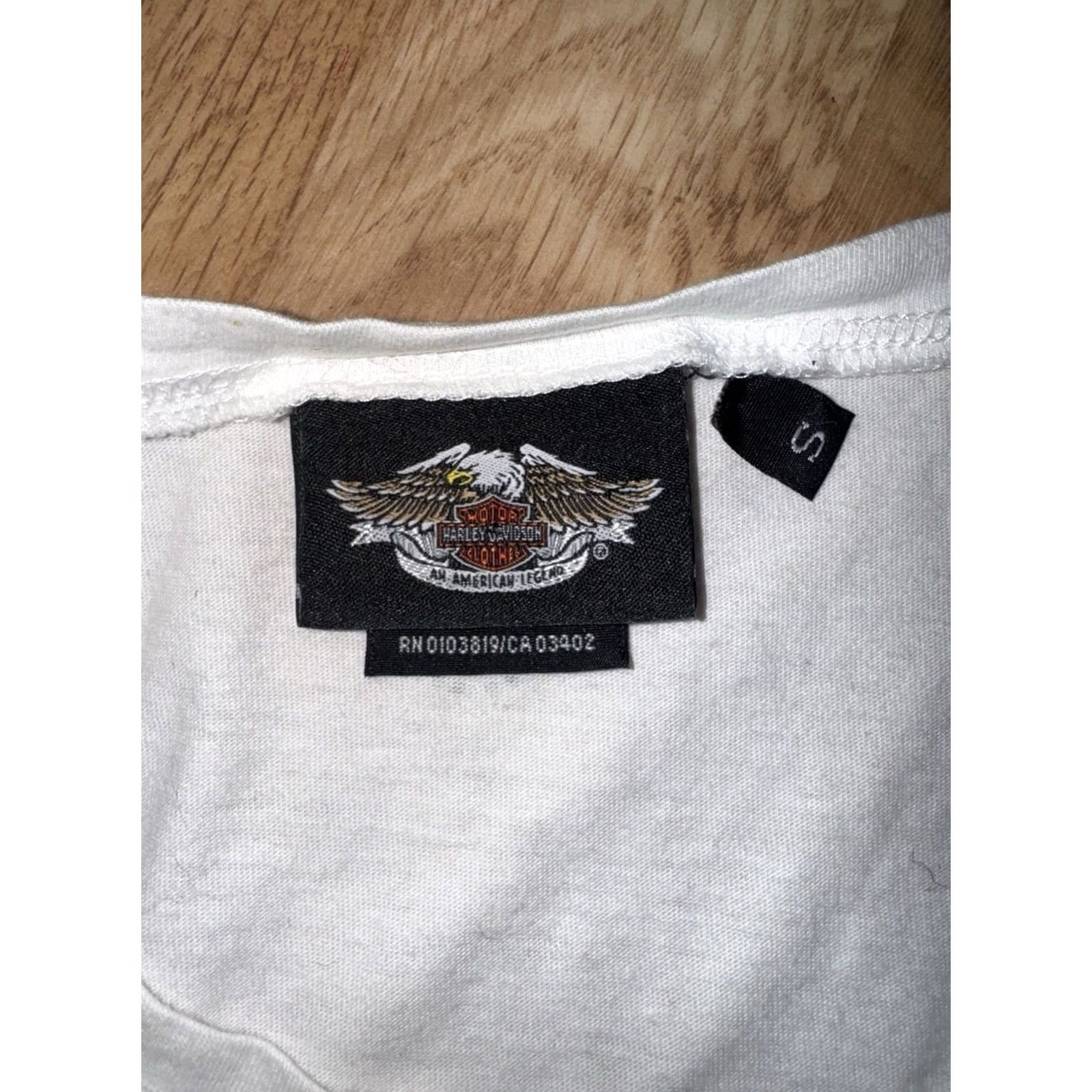 Harley Davidson VINTAGE Harley-Davidson Women’s T Shirt Short Sleeve Rose Rhinestones Bling Size S Size S / US 4 / IT 40 - 2 Thumbnail