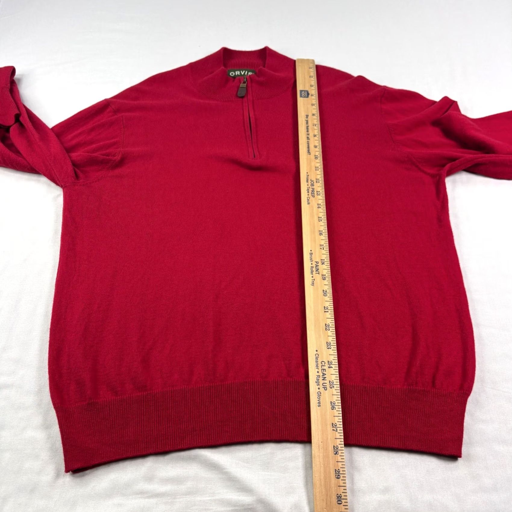 Orvis Orvis Sweater Mens L Red 1/4 Zip Pullover Cotton Silk Blend Stretch Preppy Size US L / EU 52-54 / 3 - 6 Thumbnail
