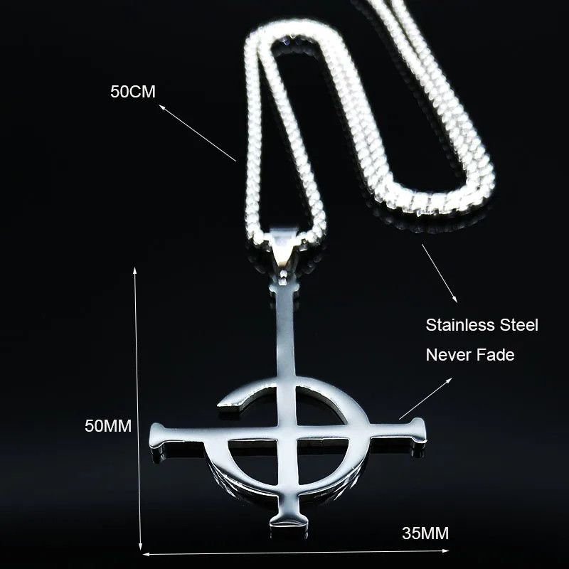 Jewelry Ghoul Cross Pendant Charms Necklace Emblem Talisman Size ONE SIZE - 4 Thumbnail