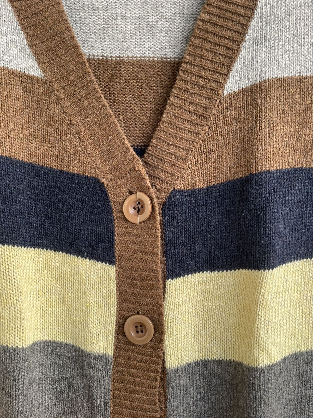 Issey Miyake 2000s Merci Multi Stripe Long Cardigan Hysteric Y’s CDG Miu Size M / US 6-8 / IT 42-44 - 4 Thumbnail
