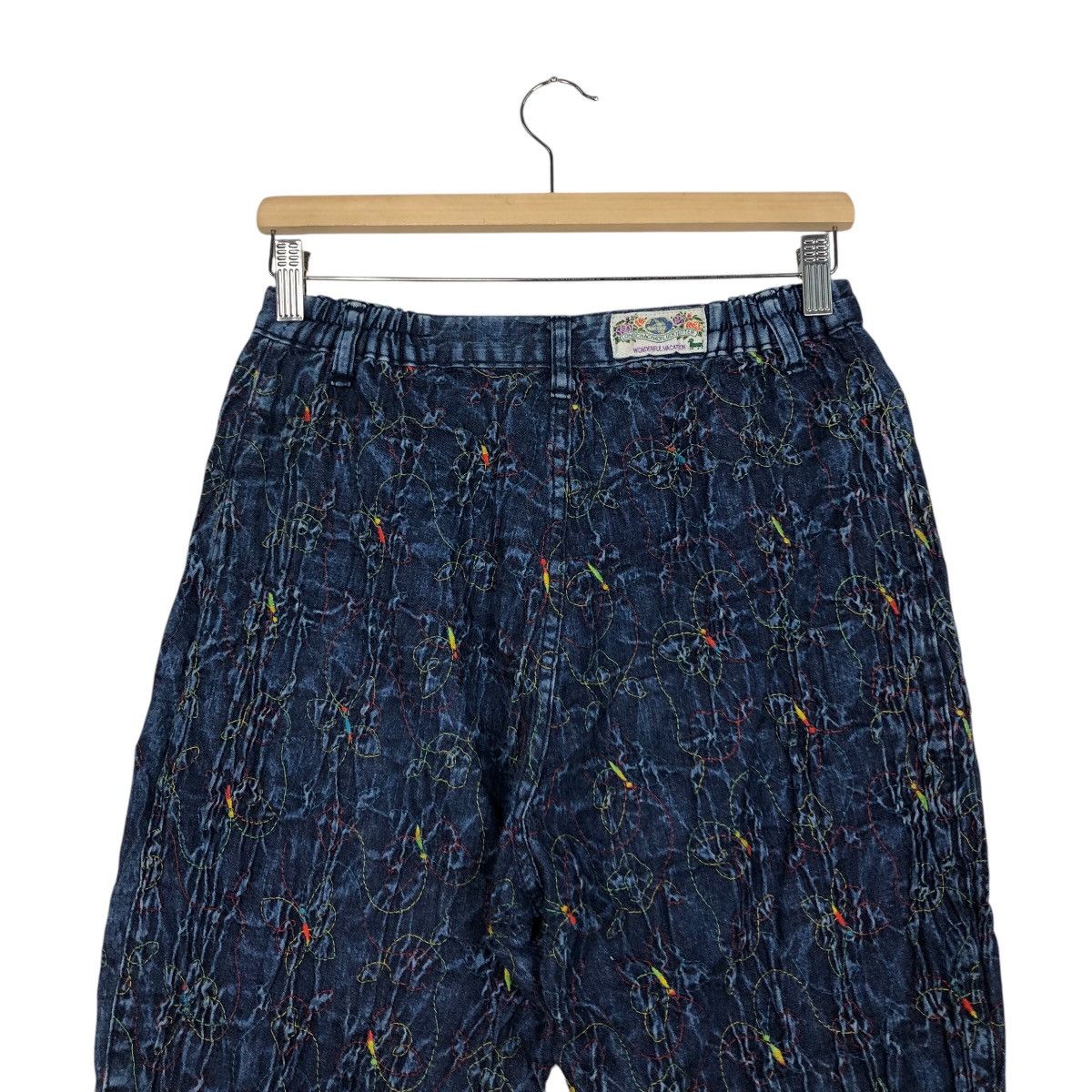 Japanese Brand 📌Vintage Denim Jeans Colourful Quilted Design Size 28" / US 6 / IT 42 - 10 Thumbnail