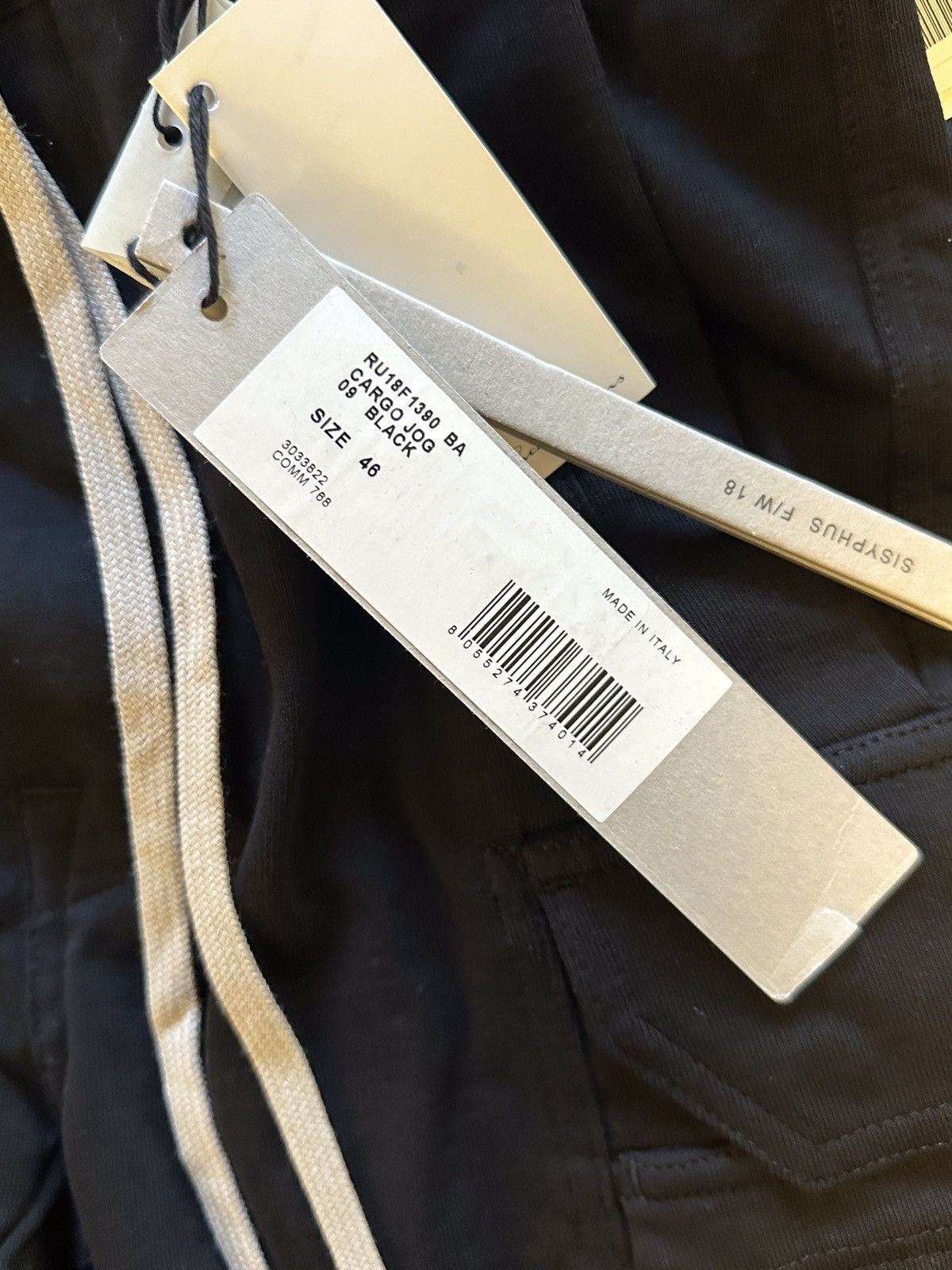 Rick Owens NWT Men’s Black Rick Owens Cargo Jogger size 46 IT Size US 28 / EU 44 - 7 Thumbnail