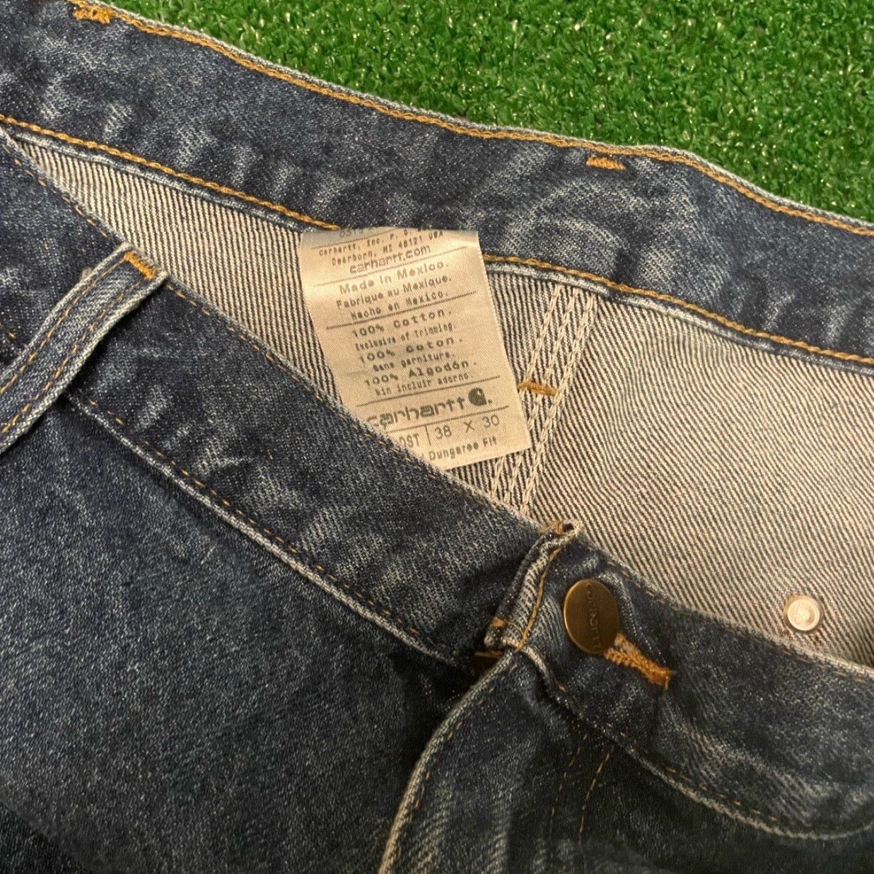Carhartt VINTAGE Carhartt Double Knee Denim Jeans Mens 38 Regular 30 Inseam Blue Hip Hop Work Wear 90s Y2K Grunge Punk USA Size US 38 / EU 54 - 5 Thumbnail