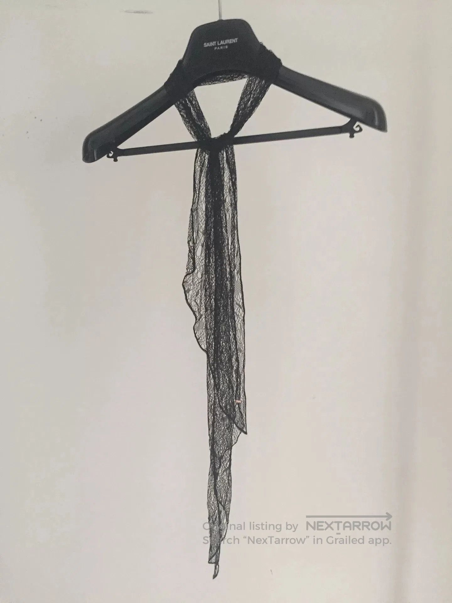 Saint Laurent Paris Saint Laurent Black Lace Bow Tie Scarf. Size ONE SIZE - 4 Thumbnail
