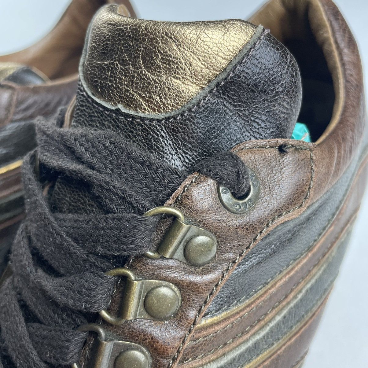 Dolce & Gabbana Y2K DOLCE & GABBANA Sneakers Shoes Brown Leather Sz 8 EUR 41 Size US 8 / EU 41 - 4 Thumbnail