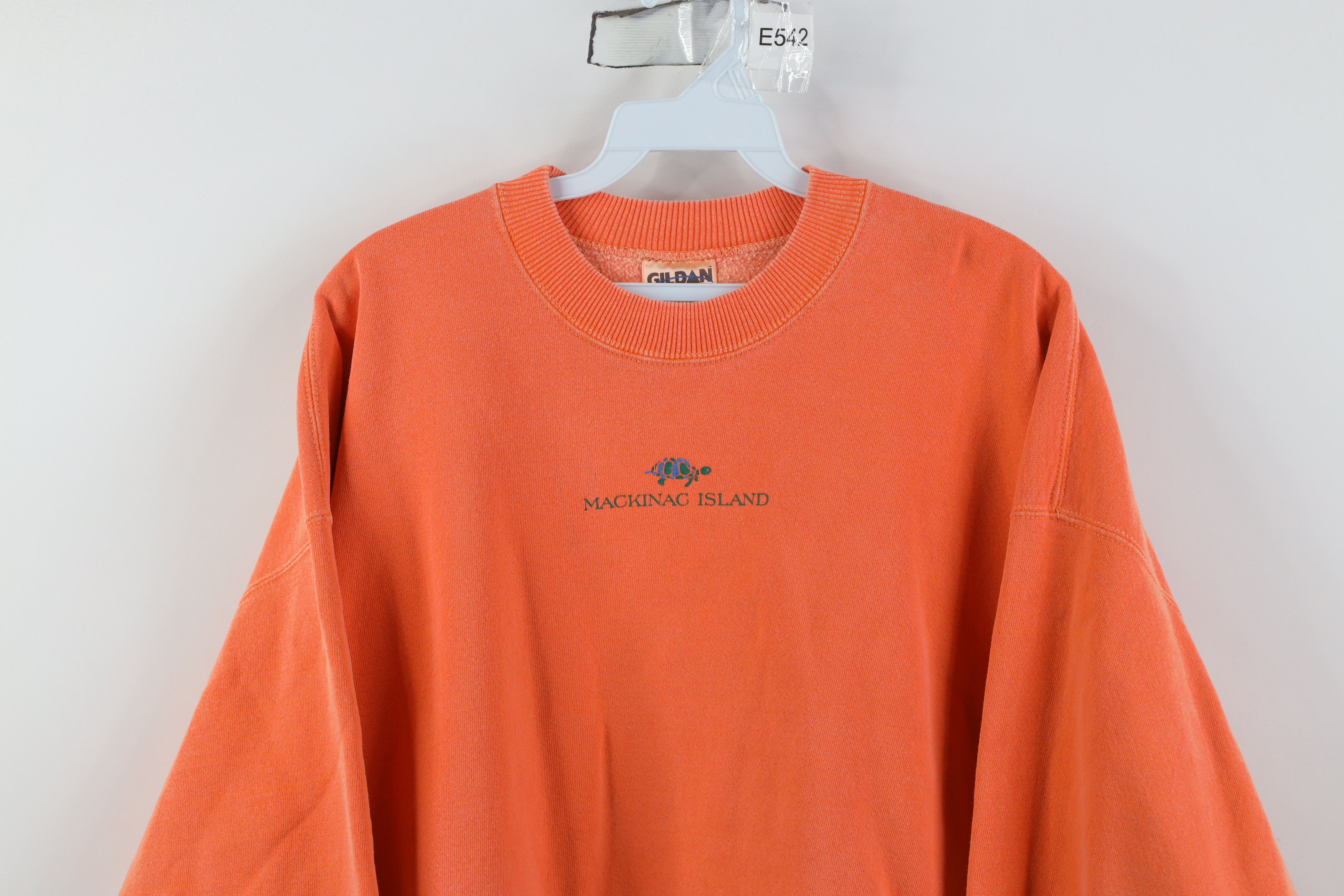 Vintage Vintage 90s Stonewash Pigment Dye Mackinac Turtle Sweatshirt Size XXL / US 16-18 / IT 52-54 - 2 Thumbnail