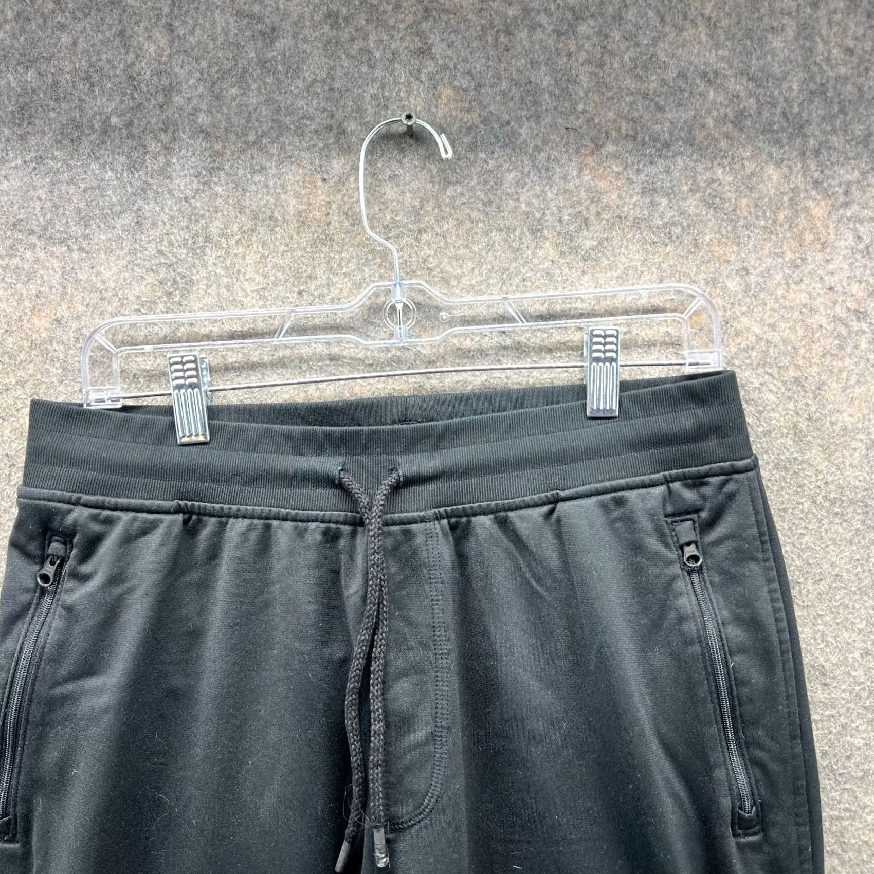 Under Armour VINTAGE under armour Jogger Pants Mens Large Black Fleece Cotton Polyester 28in Inseam Solid Pockets Training Tapered Casual Sportswear Size US 33 - 3 Thumbnail