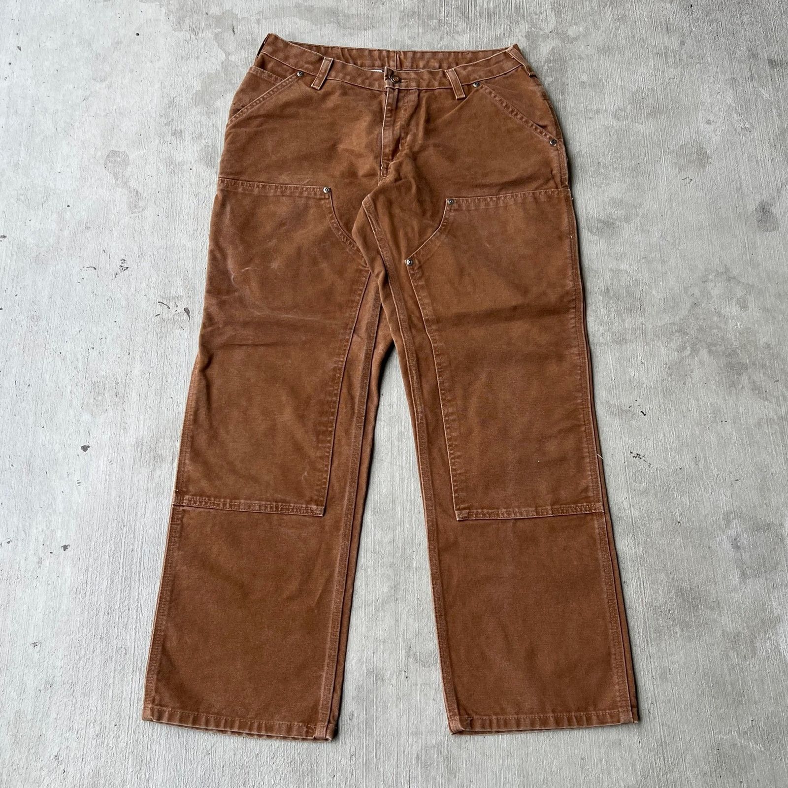 Carhartt × Vintage Carhartt brown double knee work wear carpenter pants Size US 37 - 1 Thumbnail