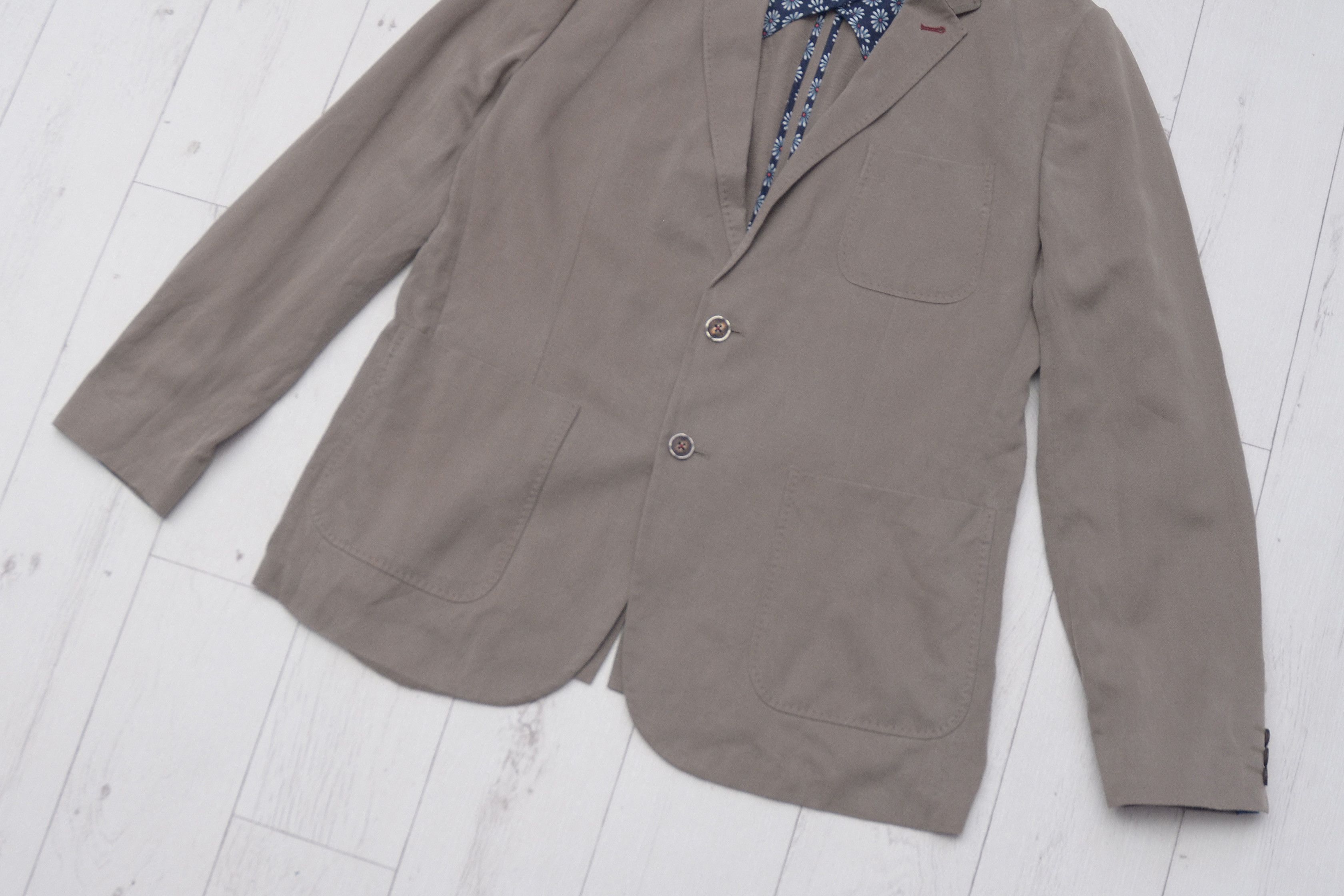 Ted Baker Ted Baker Casual Blazer Gray Lyocell Linen Flowers 54 EUR 6 Size 54R - 3 Thumbnail