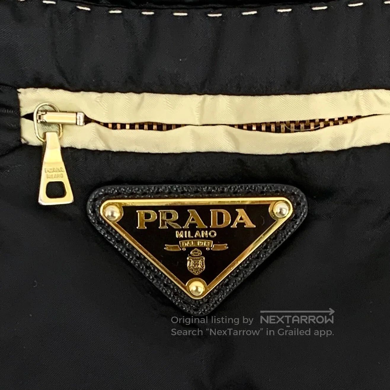 Prada Prada Black small triangular logo leather collar long-slee Size XS / US 0-2 / IT 36-38 - 5 Thumbnail