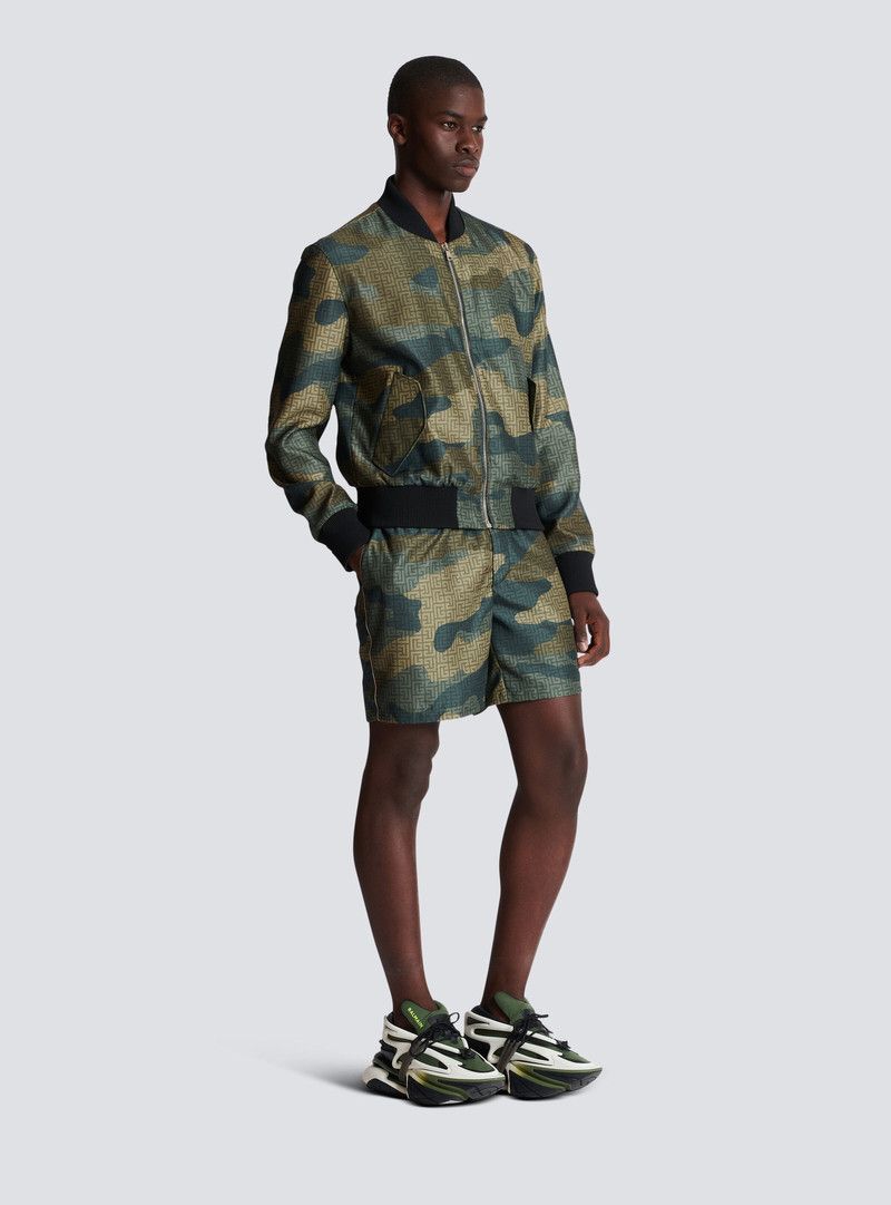 Balmain o1mt1gz0126 Camouflage Shantung Bomber Jacket Military Green Size US S / EU 44-46 / 1 - 3 Thumbnail