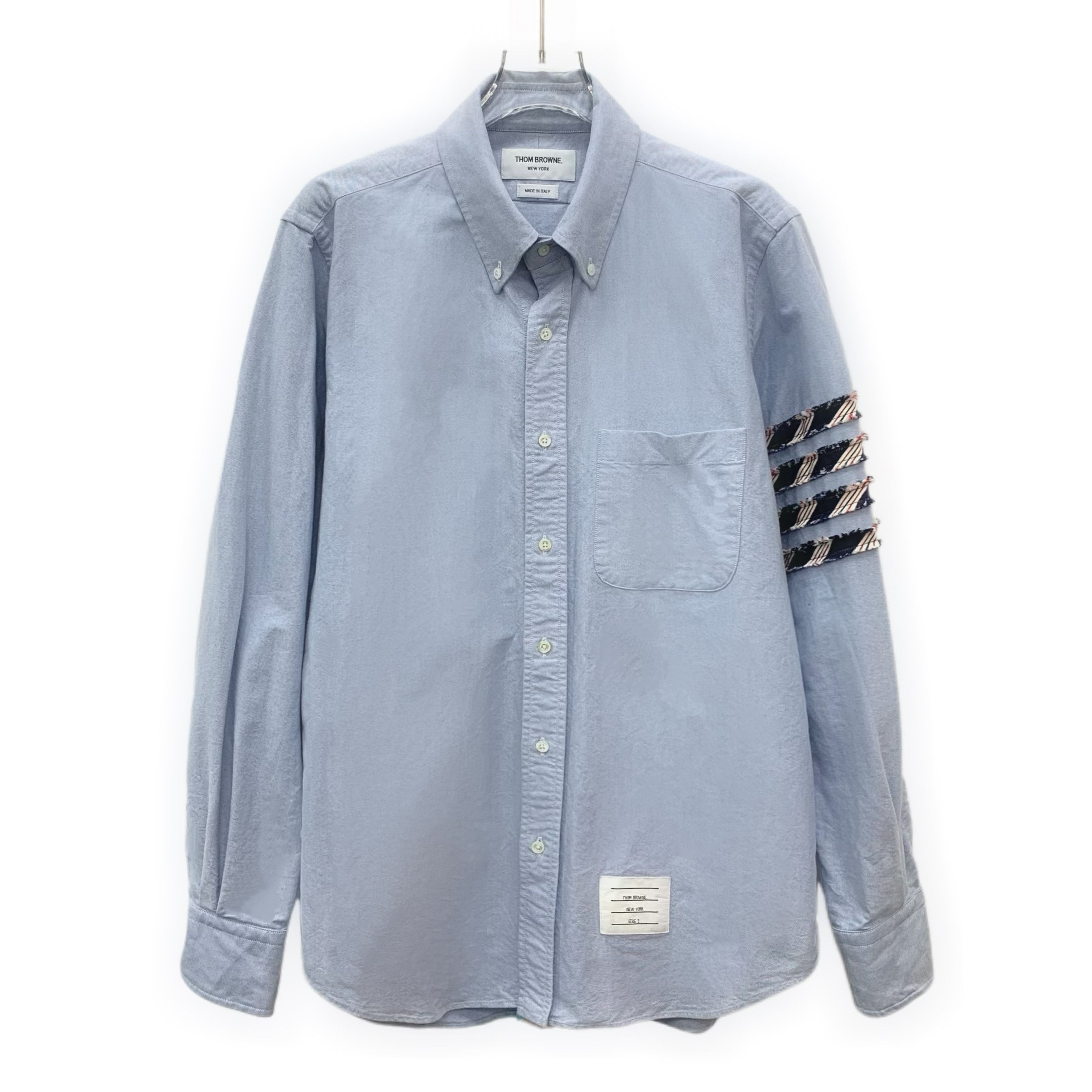 Thom Browne Thom Browne Classic Four-Bar Cotton Shirt Light Blue (M) Size US M / EU 48-50 / 2 - 1 Thumbnail