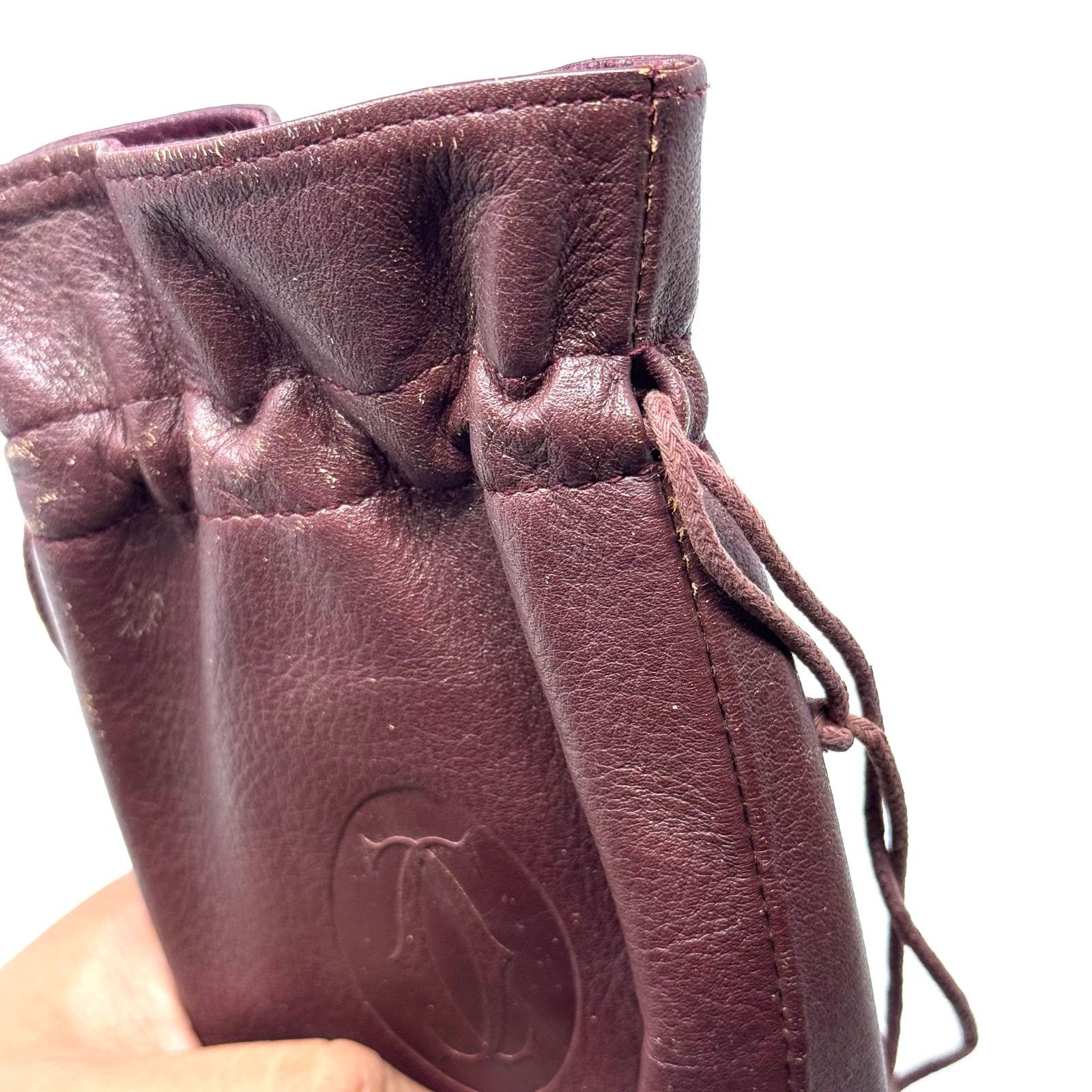 Cartier Cartier Dark Red Leather Pouch Size ONE SIZE - 6 Thumbnail