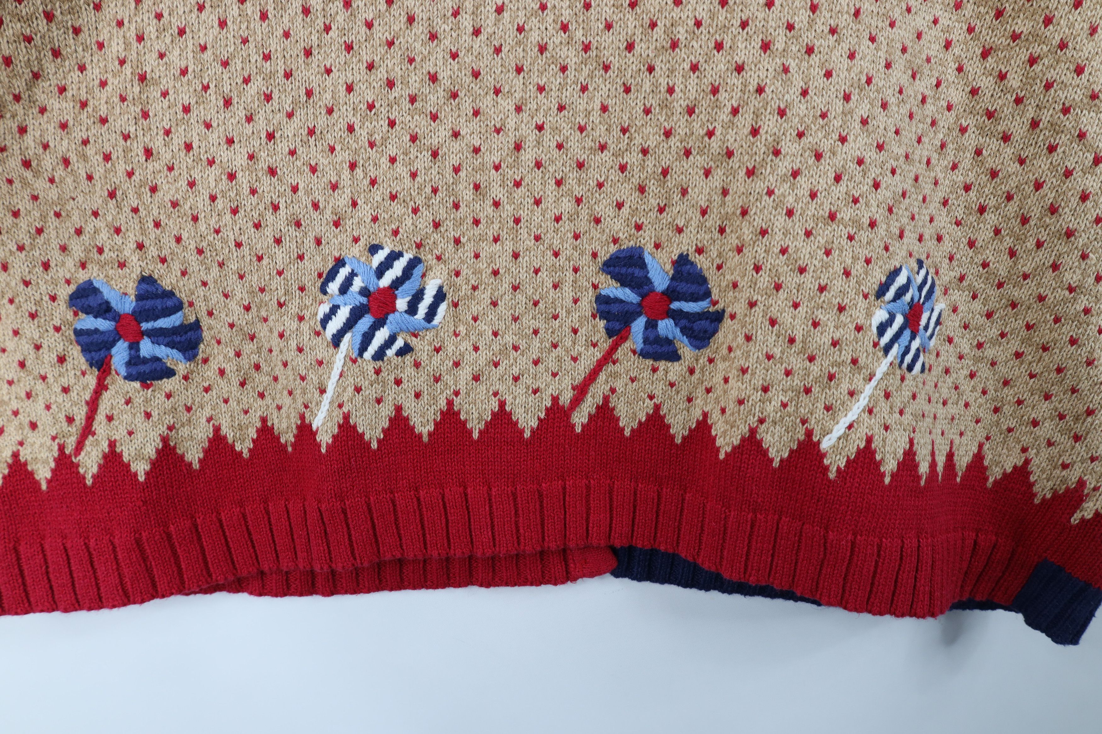 Vintage Vintage 90s Streetwear USA Flag Knit Cardigan Sweater Vest Size XXL / US 16-18 / IT 52-54 - 9 Thumbnail