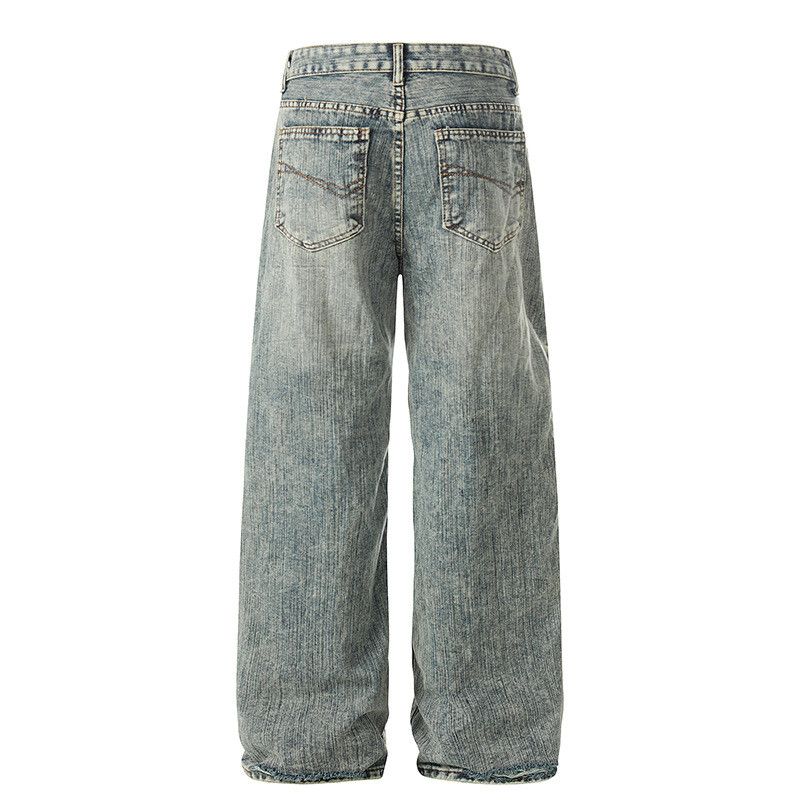 Vintage American retro straight washed wide-leg jeans for men Size US 32 / EU 48 - 2 Thumbnail