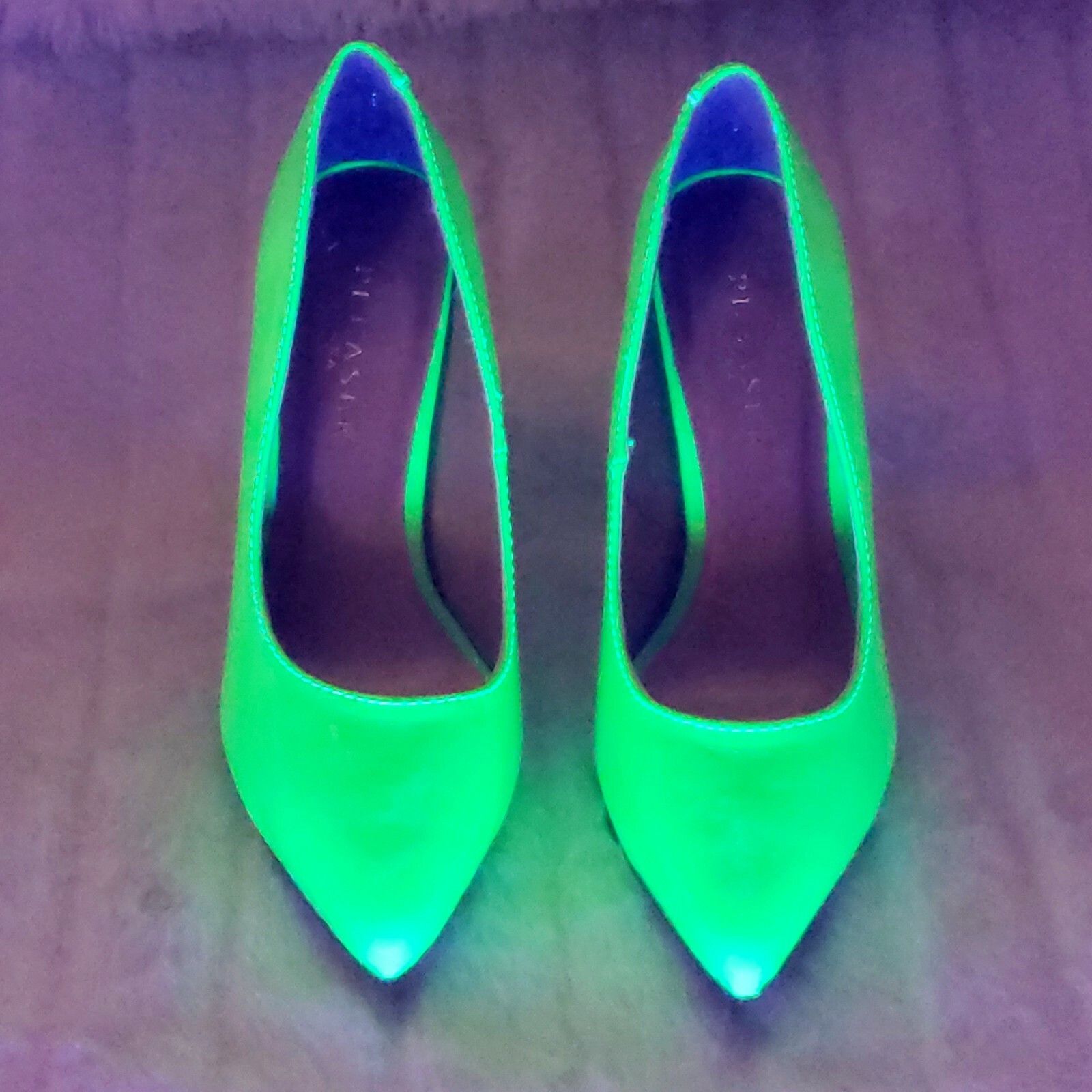 Other Amuse 20 Neon Green Patent 5" High Heel Shoes Pumps NY (US S Size US 11 / IT 41 - 3 Thumbnail