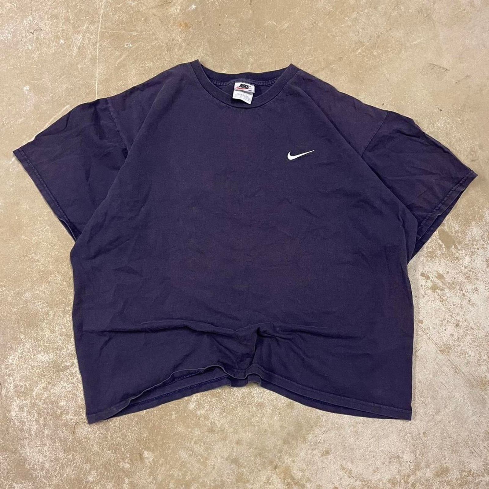 Nike Nike dark blue cotton t-shirt with embroidered swoosh Size X Size US XL / EU 56 / 4 - 1 Thumbnail