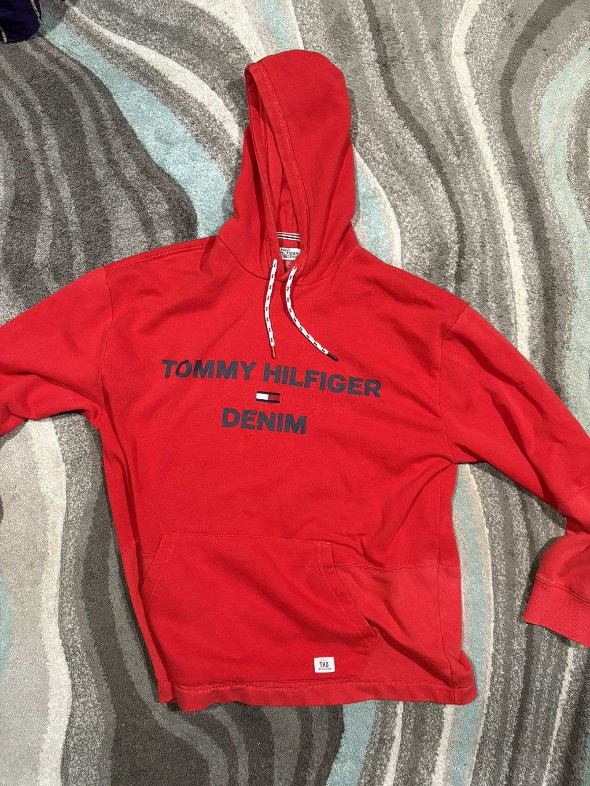 Tommy Hilfiger Red Tommy Hilfiger Hoodie Size US XL / EU 56 / 4 - 2 Thumbnail
