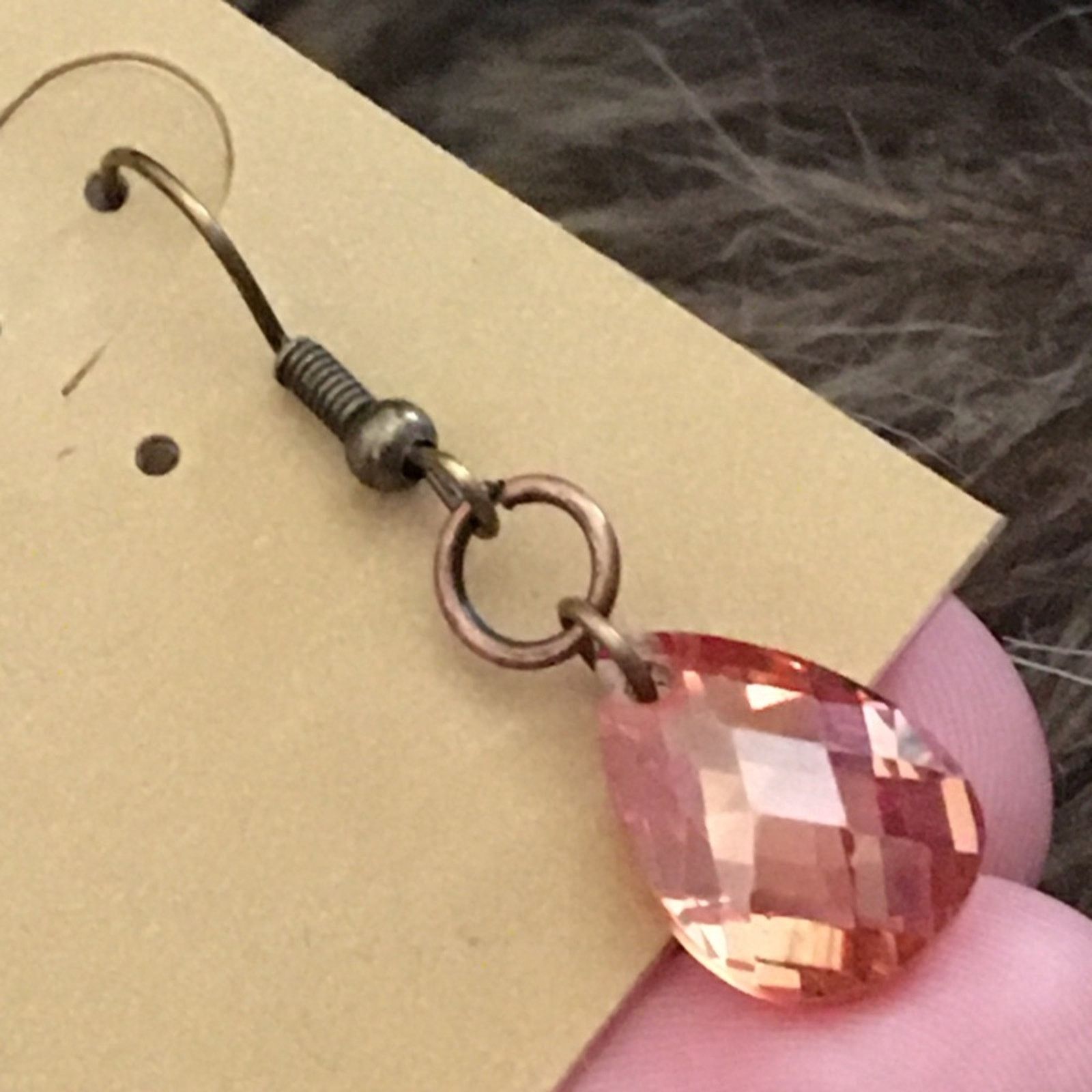 Vintage Vintage faceted amber glass stone earrings Size ONE SIZE - 4 Thumbnail