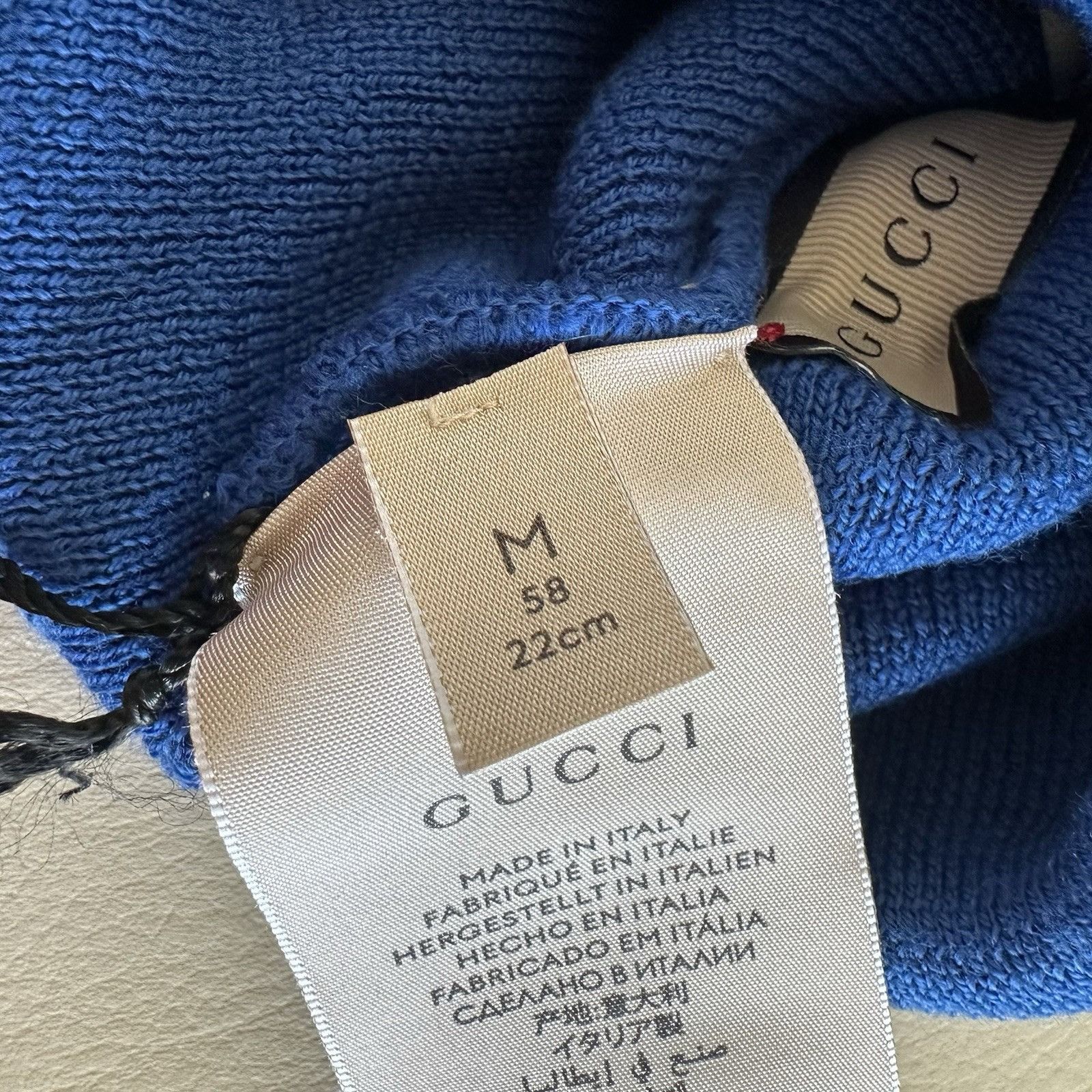 Gucci NWT GUCCI blue wool beanie hat with logo Size 58 cm / Medium Size ONE SIZE - 6 Thumbnail