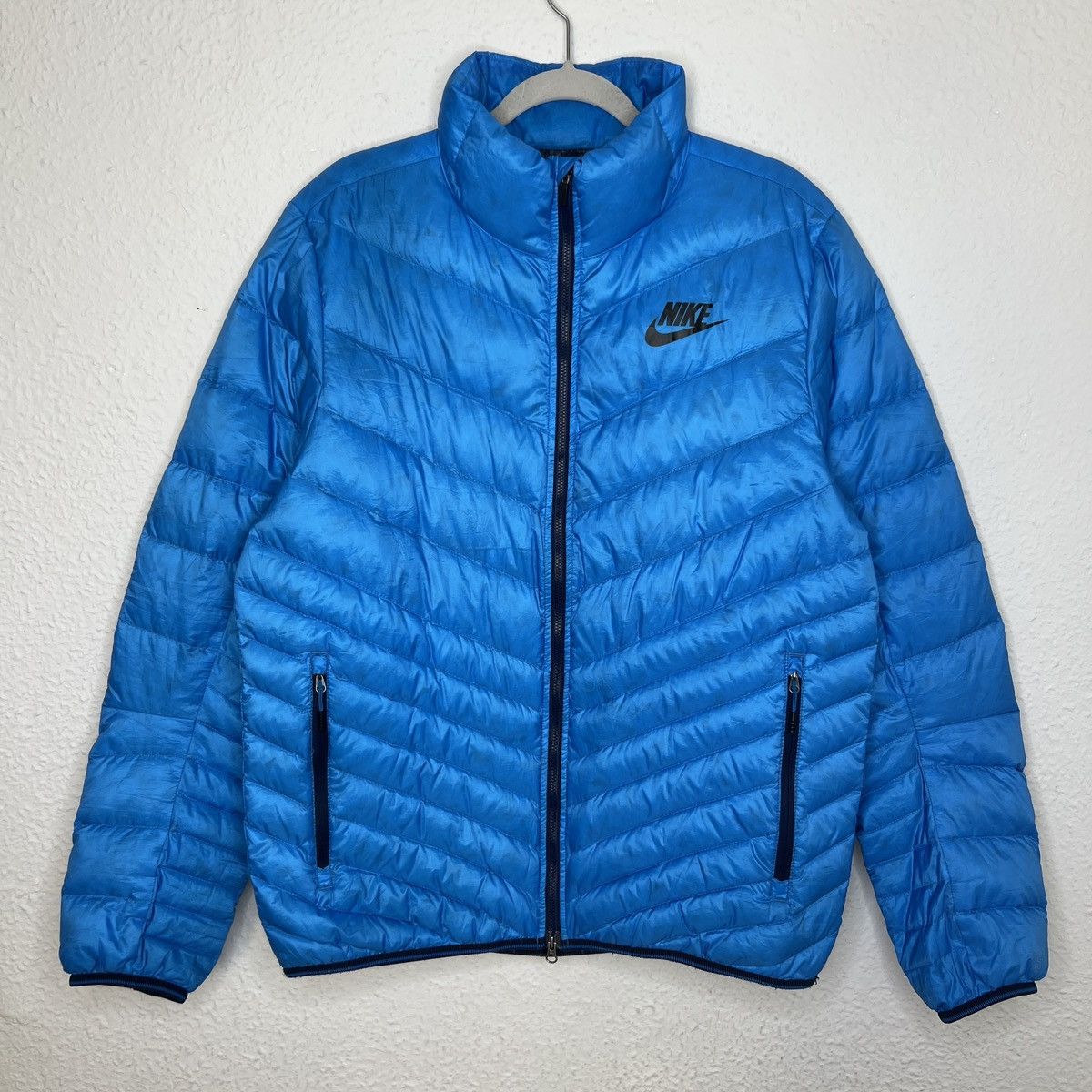 Nike Nike Tech Fleece Puffer Down Jacket Blue Log Rare Y2K Drill Size US M / EU 48-50 / 2 - 1 Thumbnail