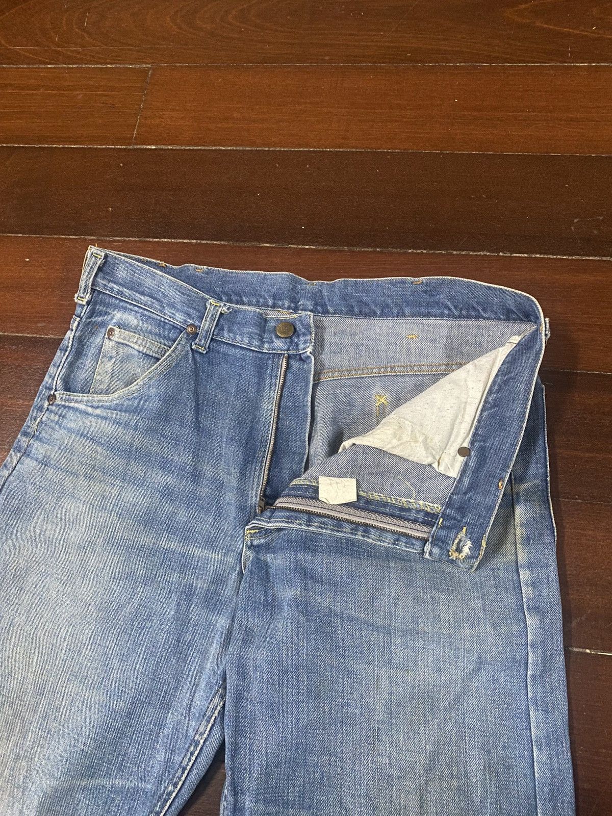 Lee Vintage 60s 70s talon 42 LEE mud wash dirty wash flare Jean Size US 34 / EU 50 - 8 Thumbnail