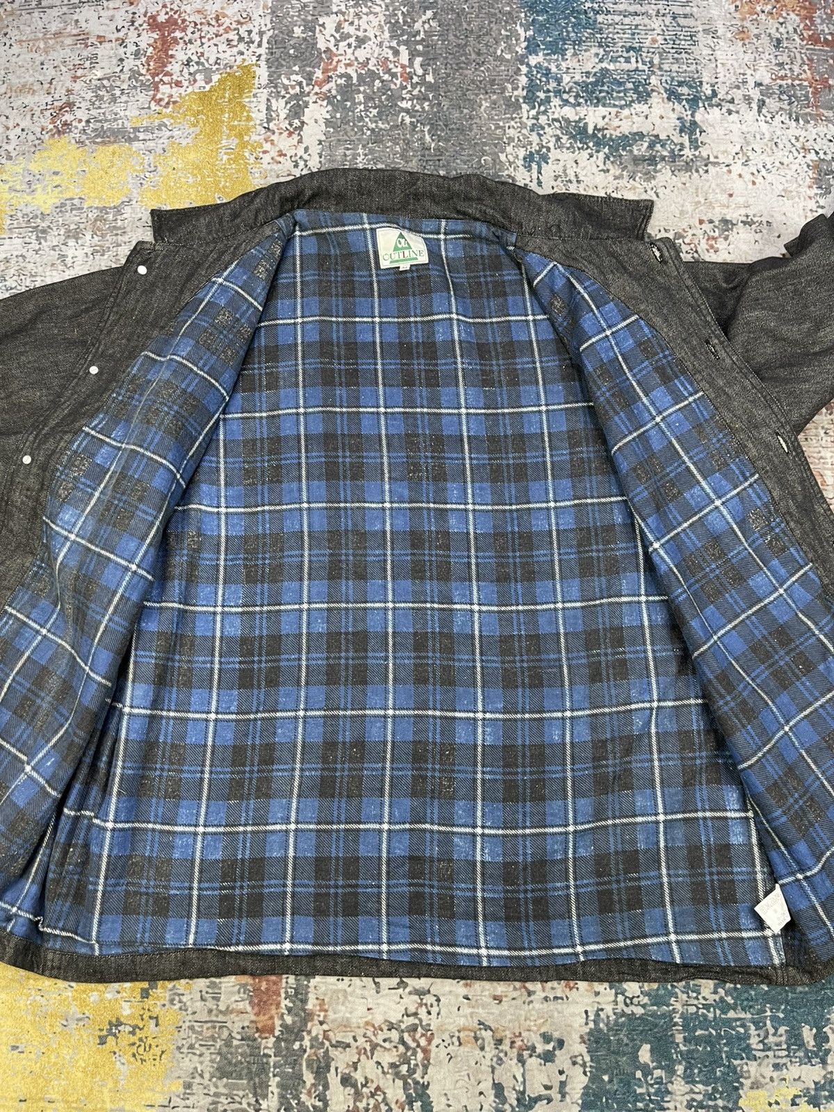 Japanese Brand Vtg Outline Chambray Flannel Lining Chore Jackets Size US M / EU 48-50 / 2 - 9 Thumbnail
