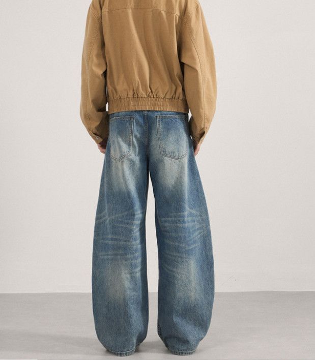 Japanese Brand American high street washed cleanfit wide-leg curved jeans Size US 32 / EU 48 - 4 Thumbnail