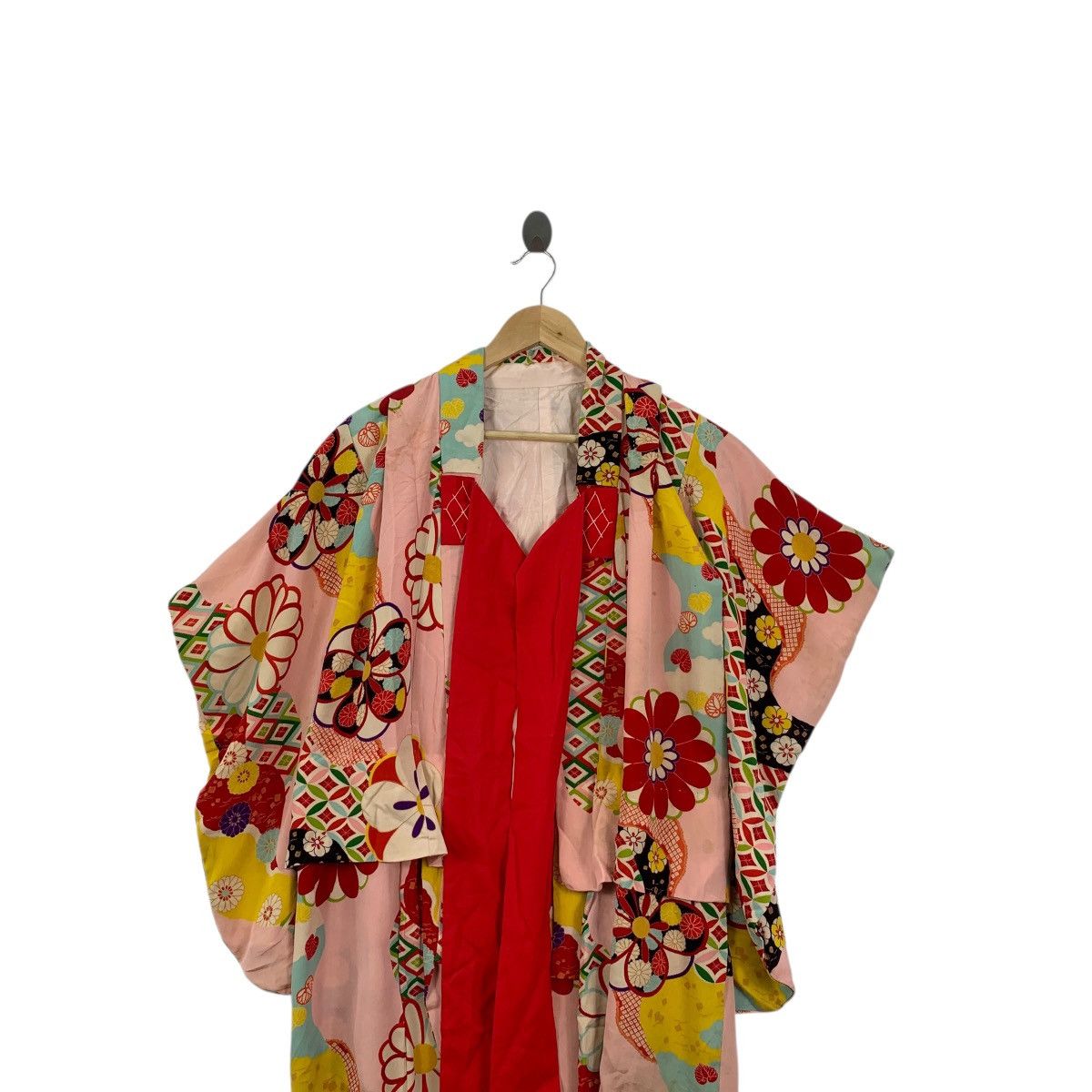 Vintage Vintage 70s KIMONO FLORAL FLOWER JAPAN Traditional AOP Pink Size M / US 6-8 / IT 42-44 - 2 Thumbnail