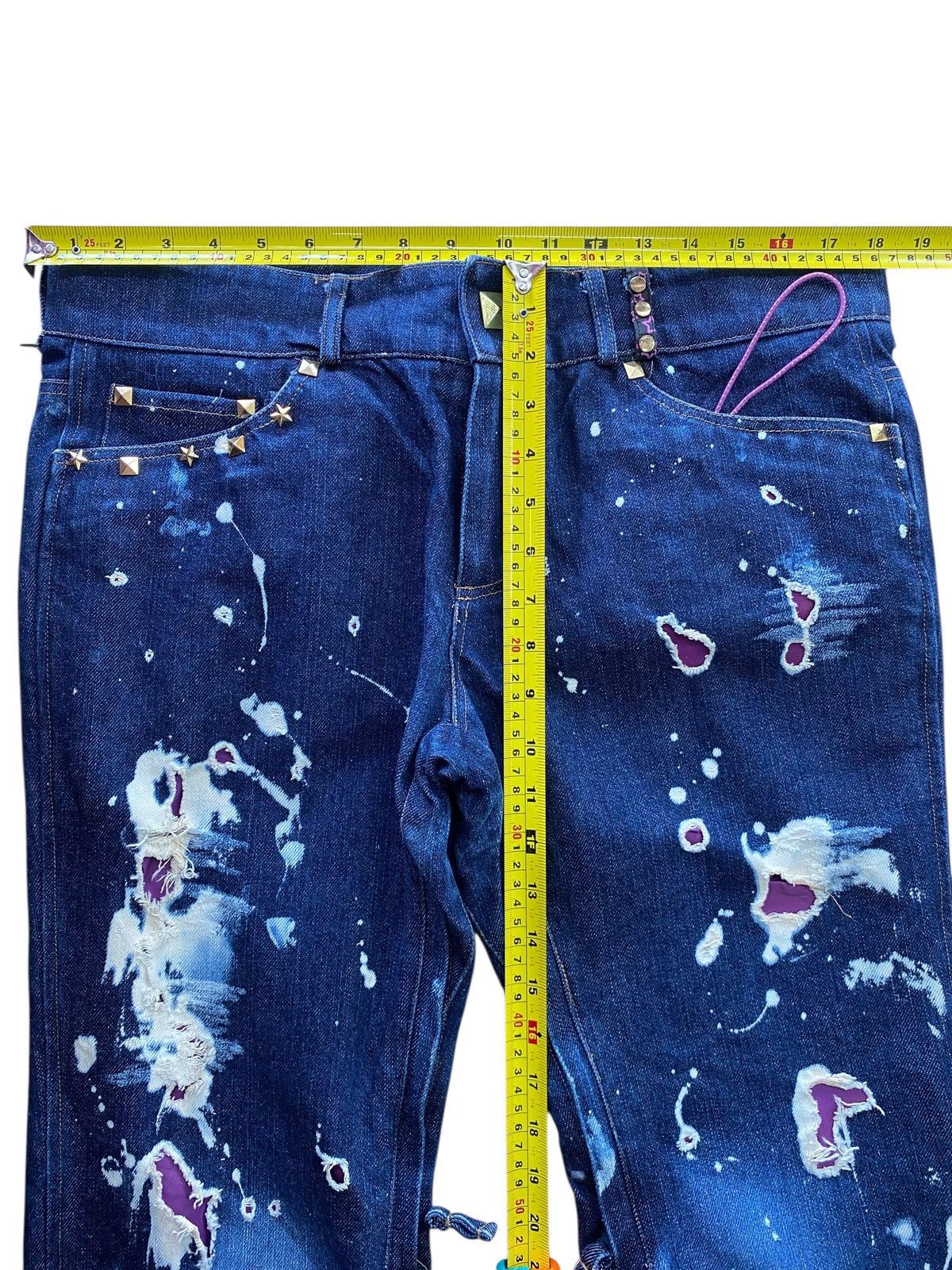 Japanese Brand Japanese Brand Paint Splatter Style Flare Denim Size US 36 / EU 52 - 6 Thumbnail
