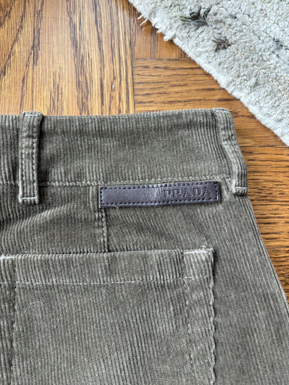 Prada × Vintage 2000s Prada Corduroy Pants 2006 Vintage Linea Rossa Trousers Size 30" / US 8 / IT 44 - 3 Thumbnail