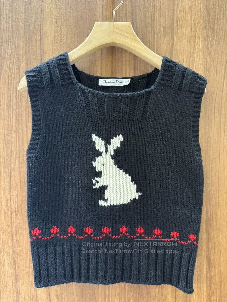 Dior Dior Valentine's Day Limited Rabbit Cashmere Knitted Vest Size XS / US 0-2 / IT 36-38 - 1 Thumbnail