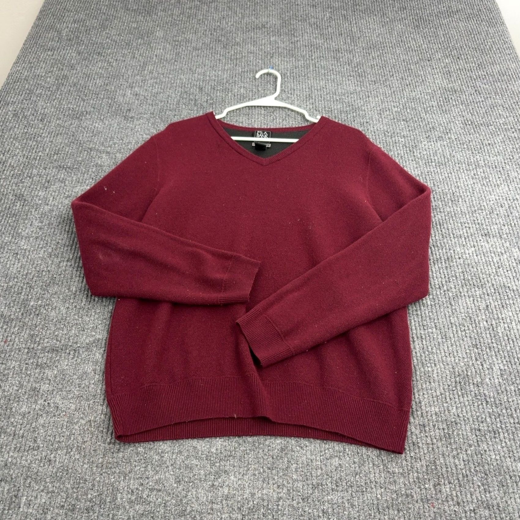 Jos. A. Bank Jos A Bank Sweater Mens L Burgundy Merino Wool Travel Tech V Neck Classic Size US L / EU 52-54 / 3 - 4 Thumbnail