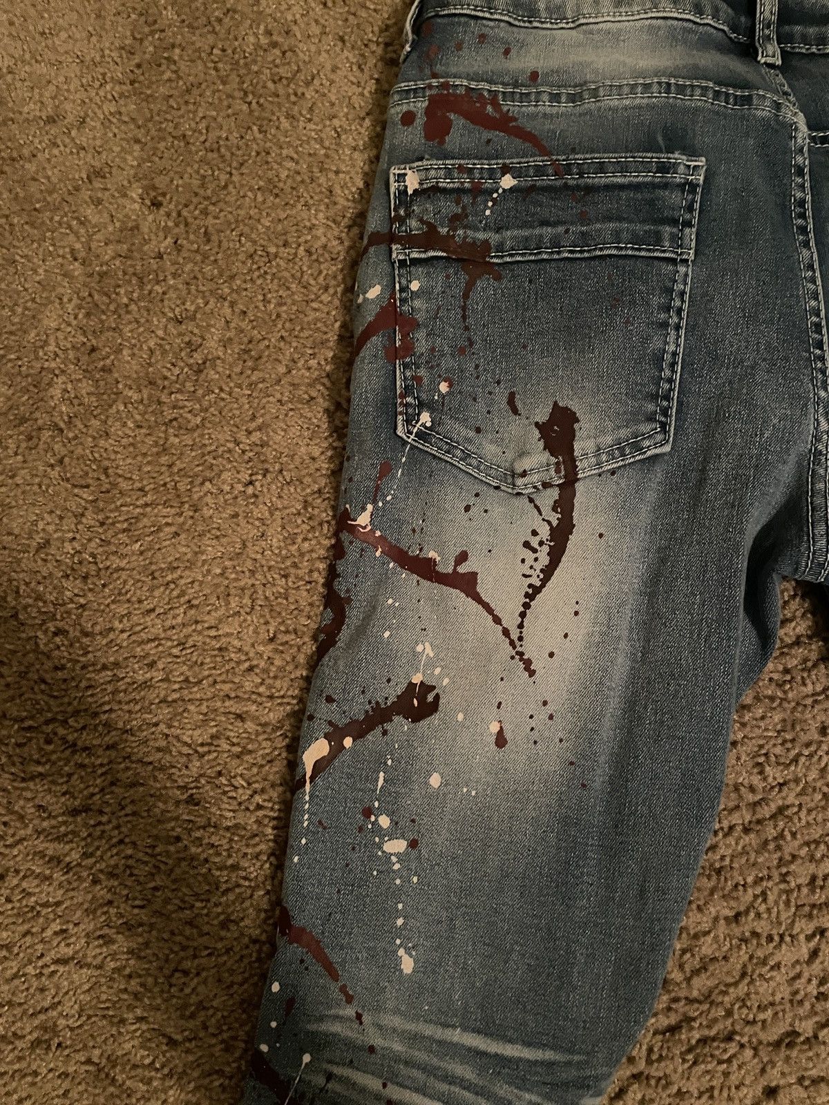 Other M. Society Blue Paint Splatter Jeans Size US 33 - 6 Thumbnail