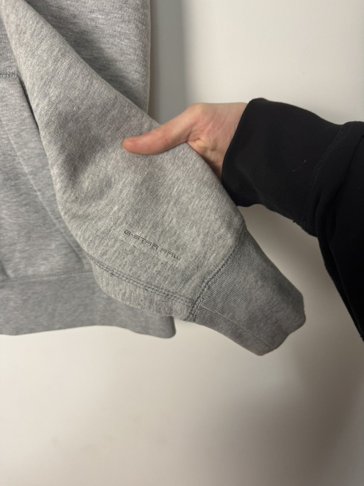 G-Star RAW Archive Zip Hoodie Grey Logo Print Y2K Streetwear