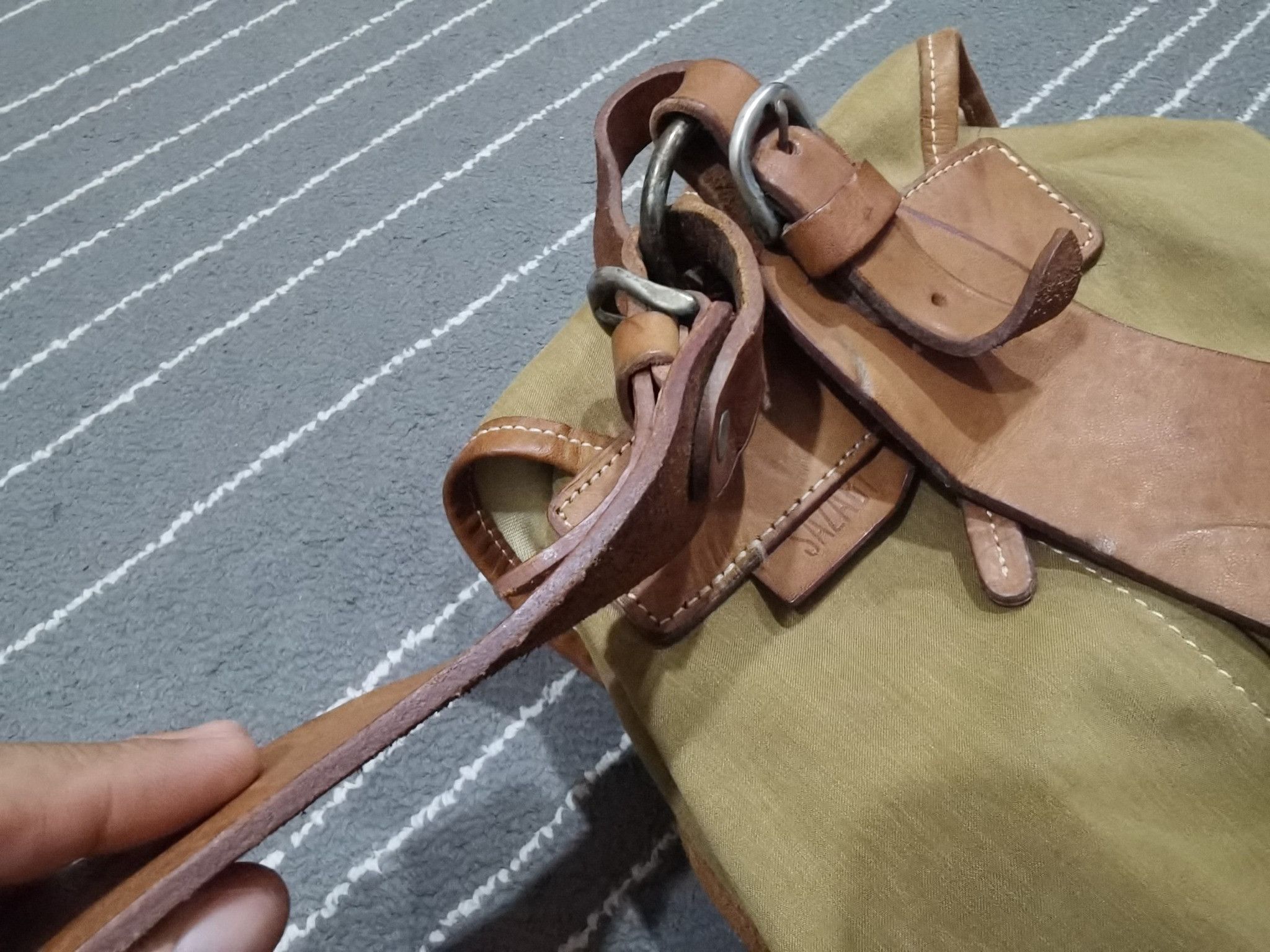 Japanese Brand Sazaby japan cotton + leather bag handmade Size ONE SIZE - 13 Thumbnail