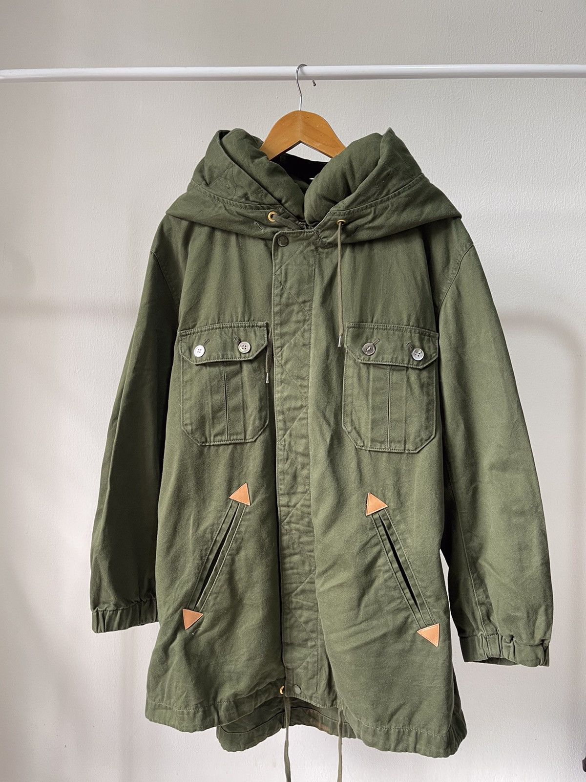 Issey Miyake × mercibeaucoup 2000s Mercibeaucoup Neck Pillow Army Green Parka Size US L / EU 52-54 / 3 - 4 Thumbnail